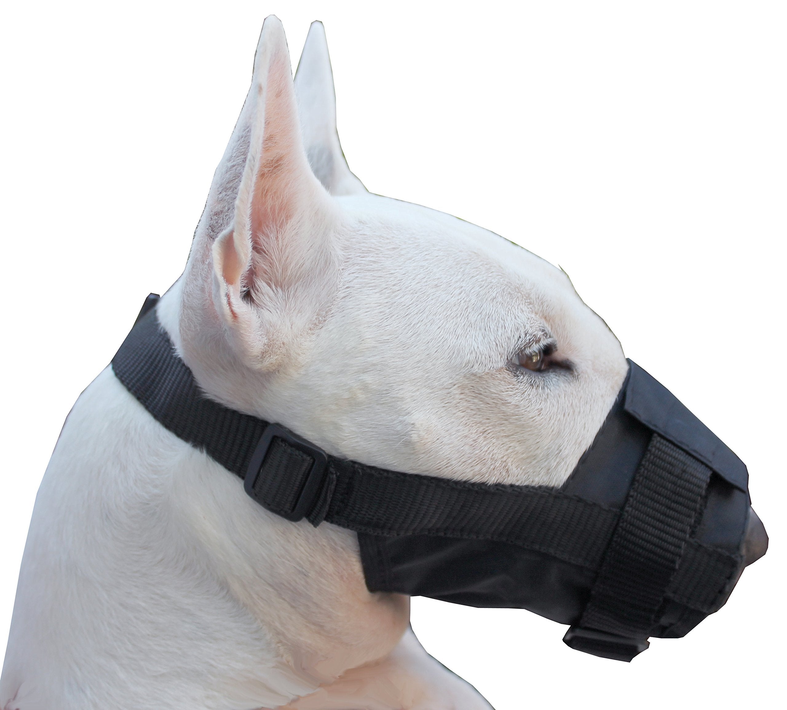 Nylon Dog Muzzle Adjustable Black (Medium: 7.5'-10.25' Snout)