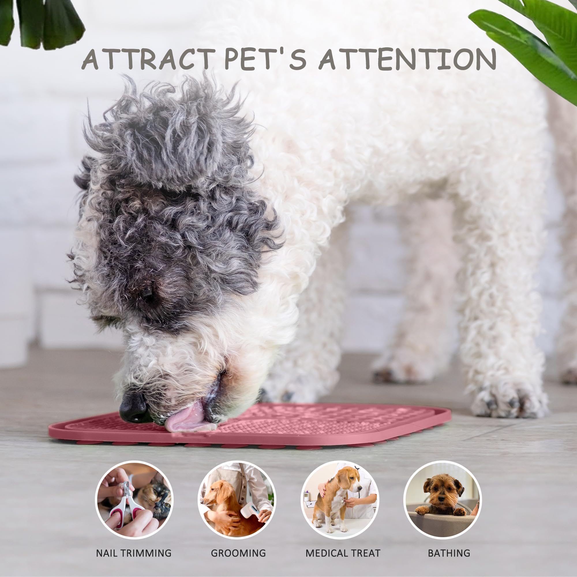 Chefaide 2 Pack Lick Mat For Dogs,Cats,Upgraded 8.5  8.5 Inches Licking Mats With Suction Cups,Slow Feeder Licking Pad For Anxie