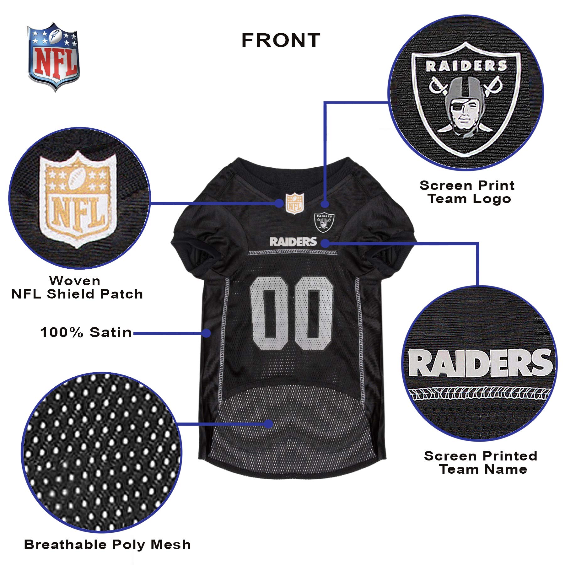 Nfl Raiders Dog Jersey, Size: Xx-Large. Best Football Jersey Costume For Dogs & Cats. Licensed Jersey Shirt