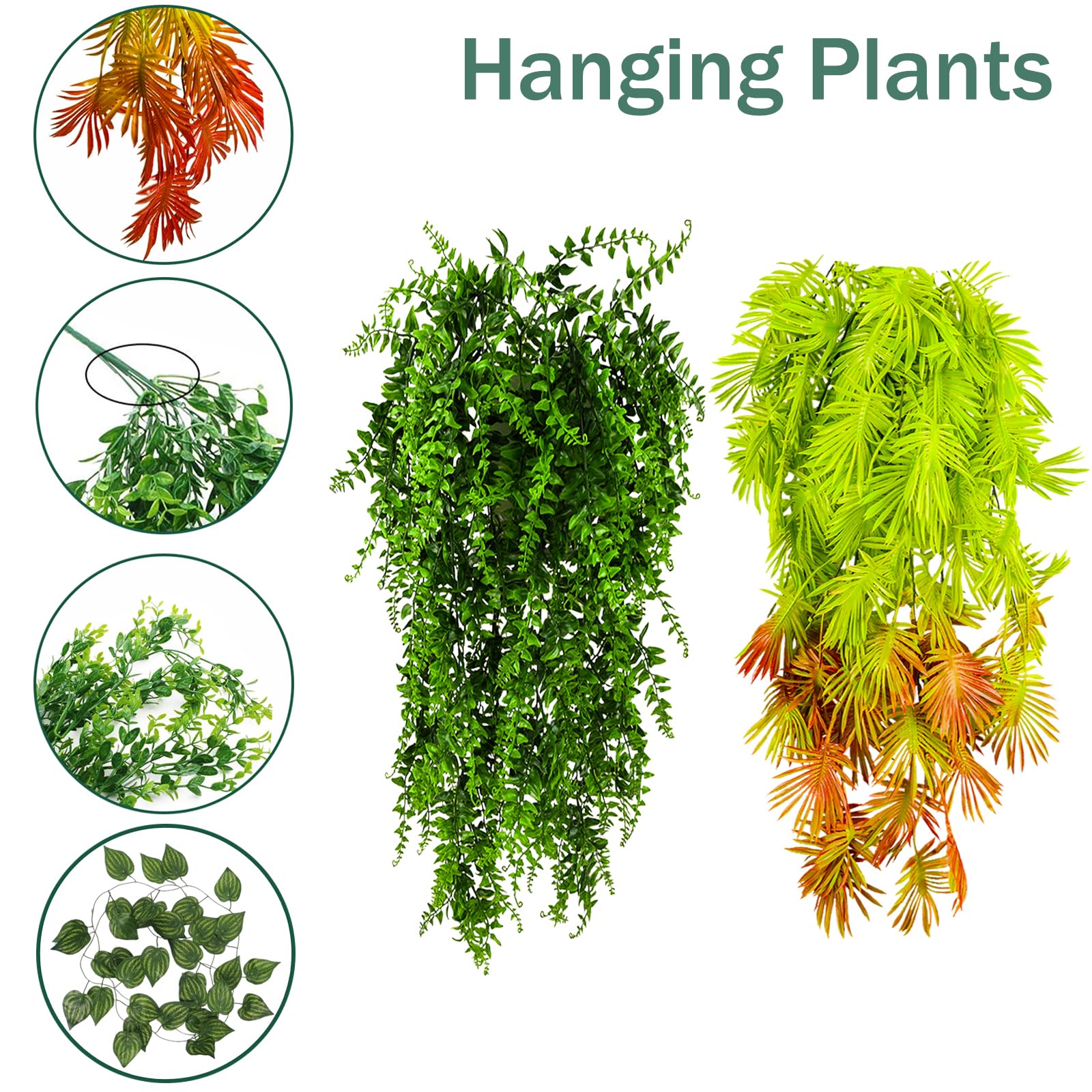 Runania 9 Pieces Reptile Vines Plants, Leopard Gecko Tank Accessories Terrarium Jungle Climbing Vines Hanging Plants With Suction Cups For Bearded Dragon Leopard Gecko Lizard Snake Chameleon