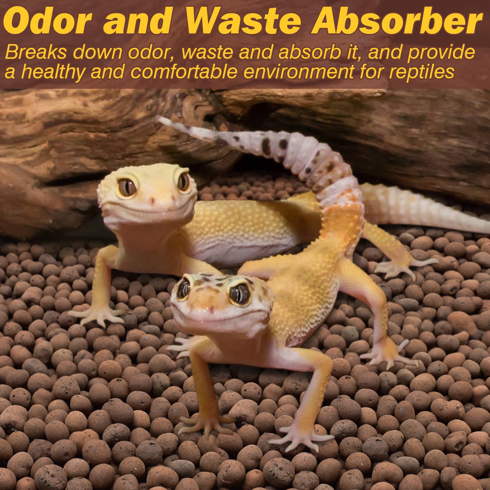 Zeedix 2Lbs Expanded Clay Balls For Reptile Terrarium Substrate - 100% Natural Lightweight Clay Pebbles Substrate, Bioactive Ter