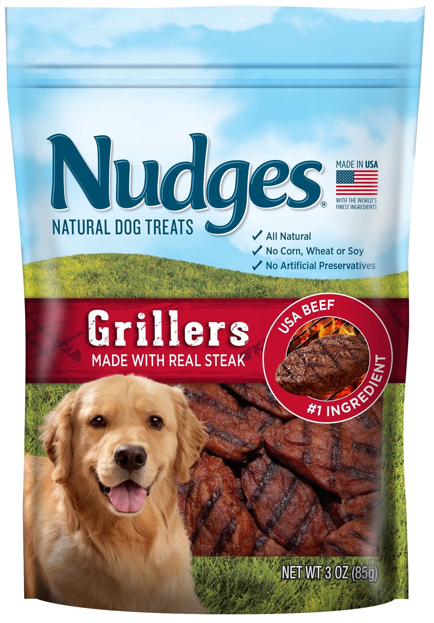 Nudges Steak Grillers Dog Treats, 3 oz