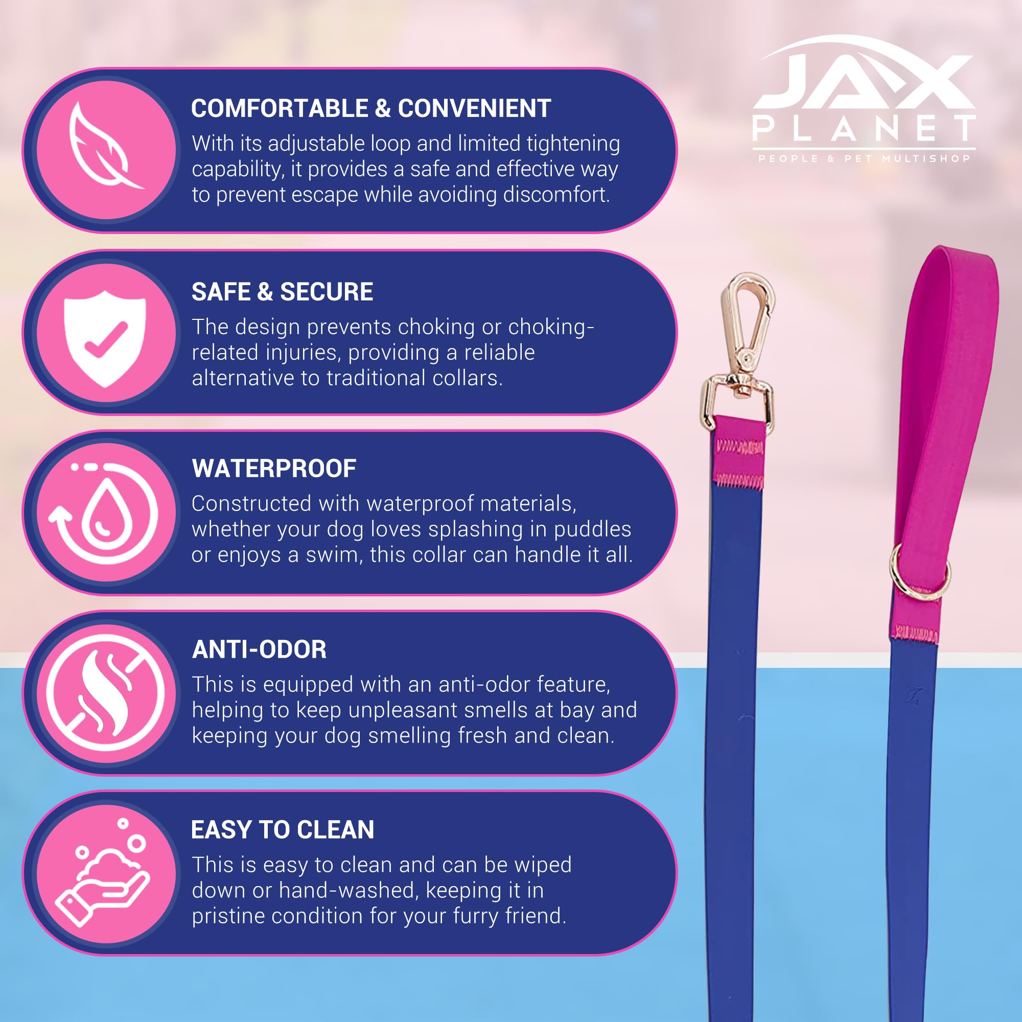 Jelly Colorful Dog Leash, Waterproof Training Leash for Walking, Hiking & Outdoor Activities, Non-Slip Grip, Anti-Odor Nylon Lea