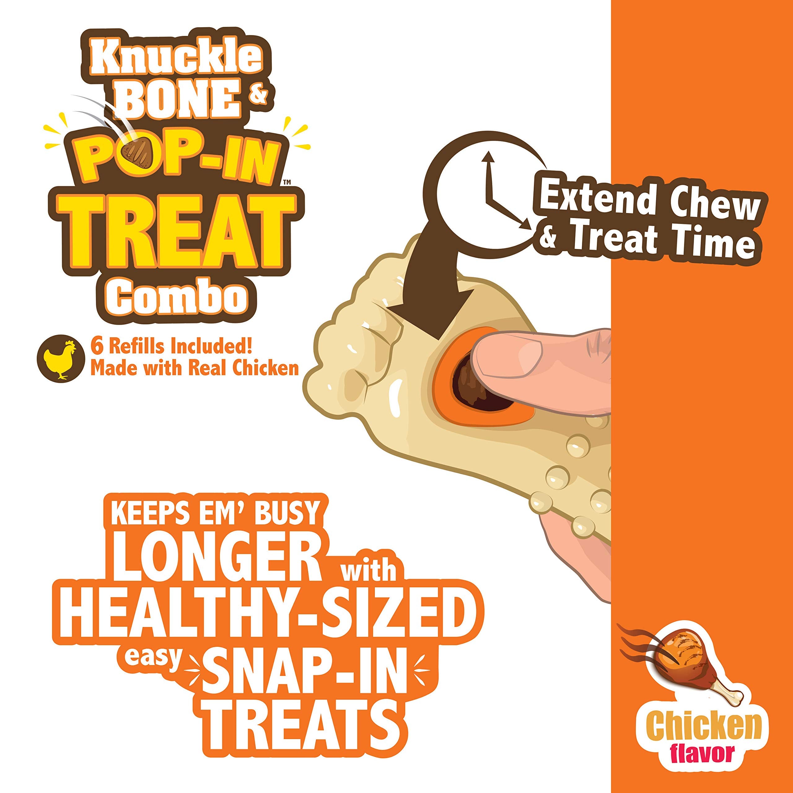 Nylabone Pop-in Dog Treat Toy Refills, All-Natural Dog Treats for Treat Dispensing Toys, Chicken Flavor (90 Count)