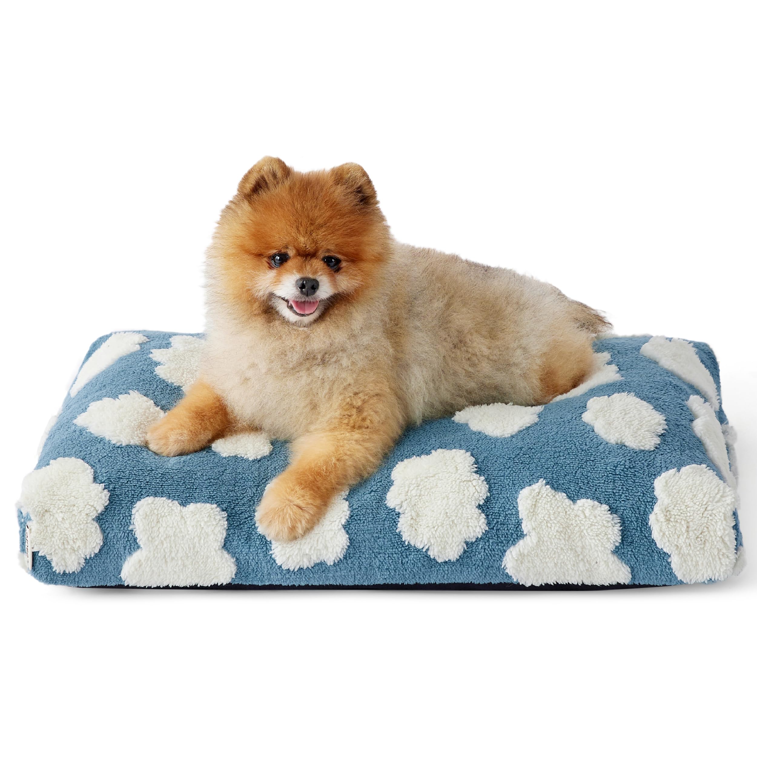 Lesure Cute Small Dog Bed-Thick Shredded Chopped Foam Pet Puppy Bed Indoor With Removable Washable Cover, Modern Fuzzy Plush & A