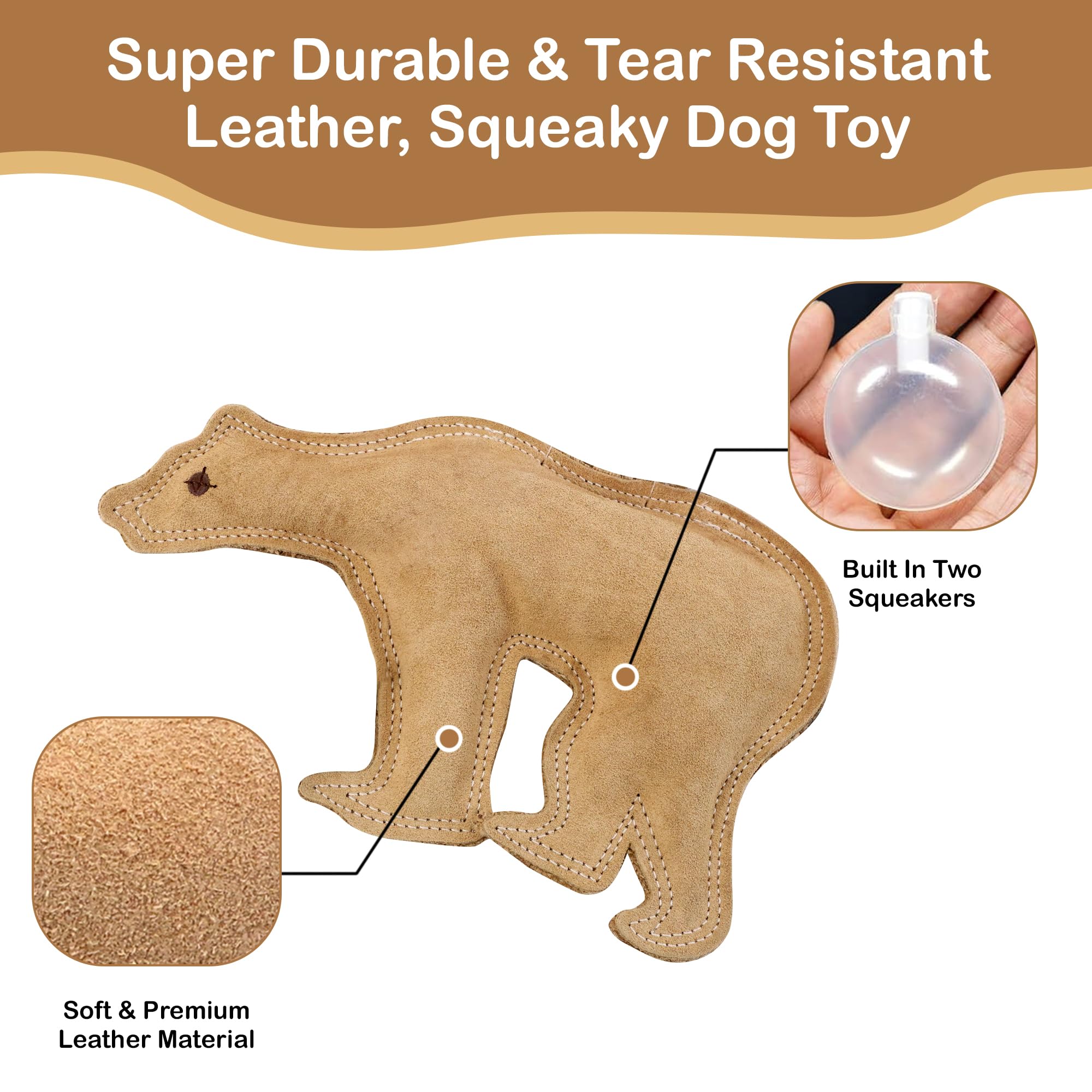 Ethical Pets Dura-Fused Leather Bear