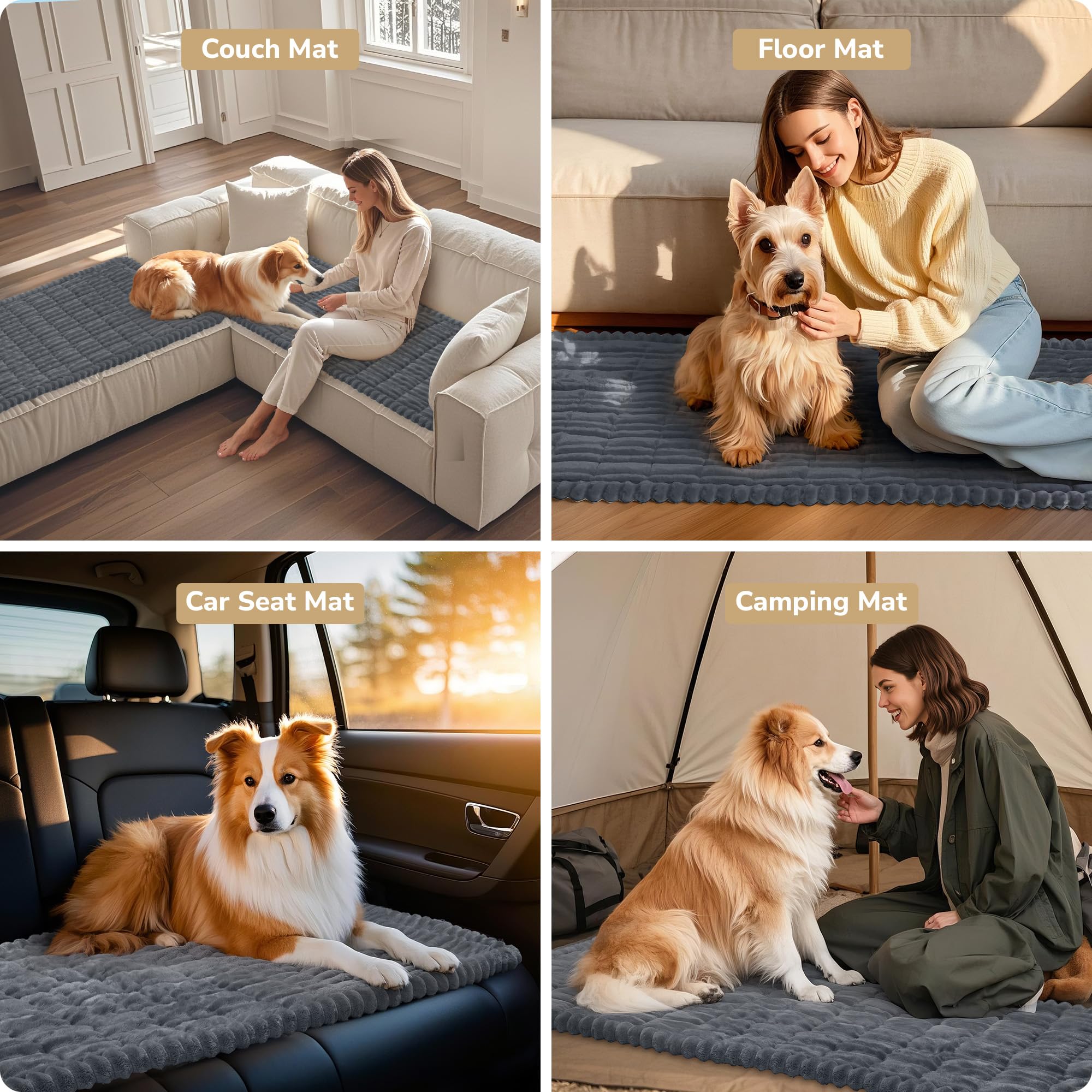 Piglog Couch Cover For Dogs Washable, Durable Dog Couch Cover Protector, Fuzzy Pet Couches Covers For Sofa, Non Slip Pet Sofa Sl