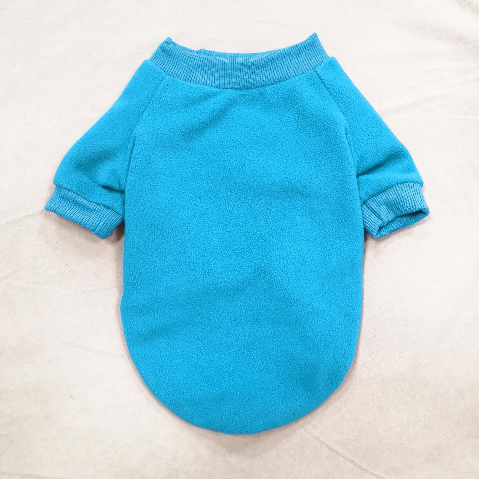 Idepet Dog Fleece Sweater - Soft Puppy Sweatshirt & Warm Winter Shirt For Small Dogs & Cats (Blue, Small)