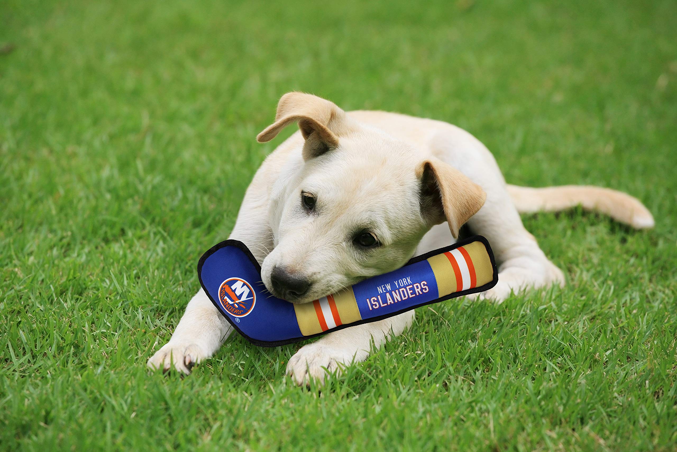 Pets First Nhl New York Islanders Stick Toy For Dogs & Cats. Play Hockey With Your Pet With This Licensed Dog Tough Toy Reward!