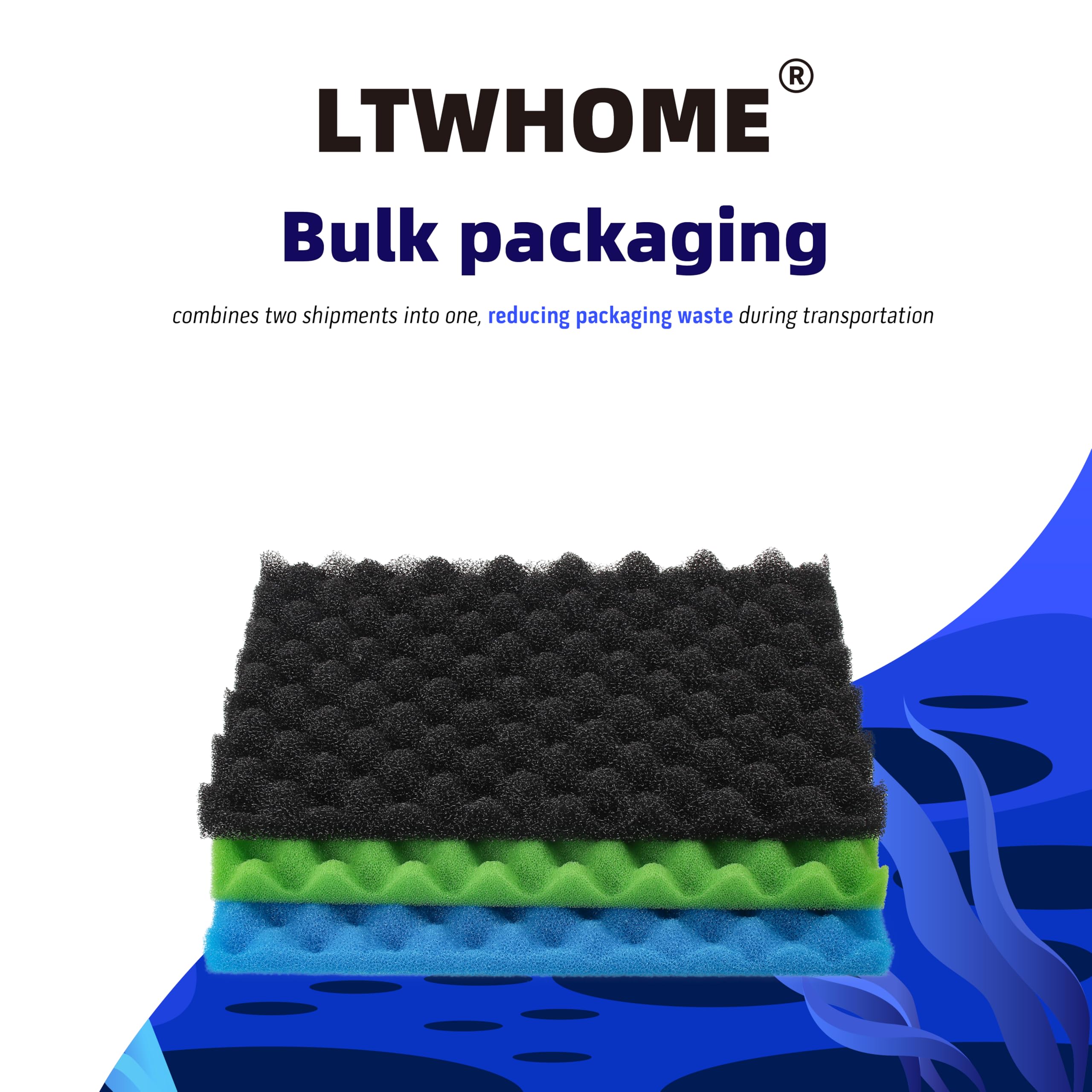 Ltwhome Fish Pond Foam Filter Sponge Set 17' X 11' Media (Pack Of 3 Sets)