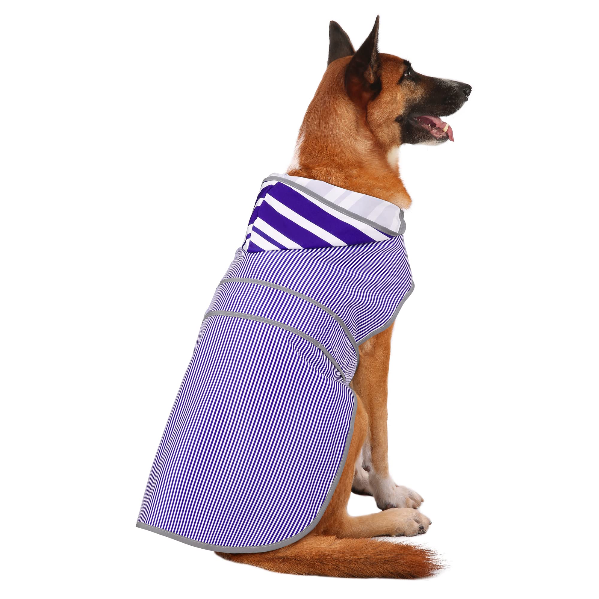 Dog Raincoats For Large Dogs With Hood And Leash Hole, Waterproof Dogs Poncho Rain Jacket Coat For Large Pets