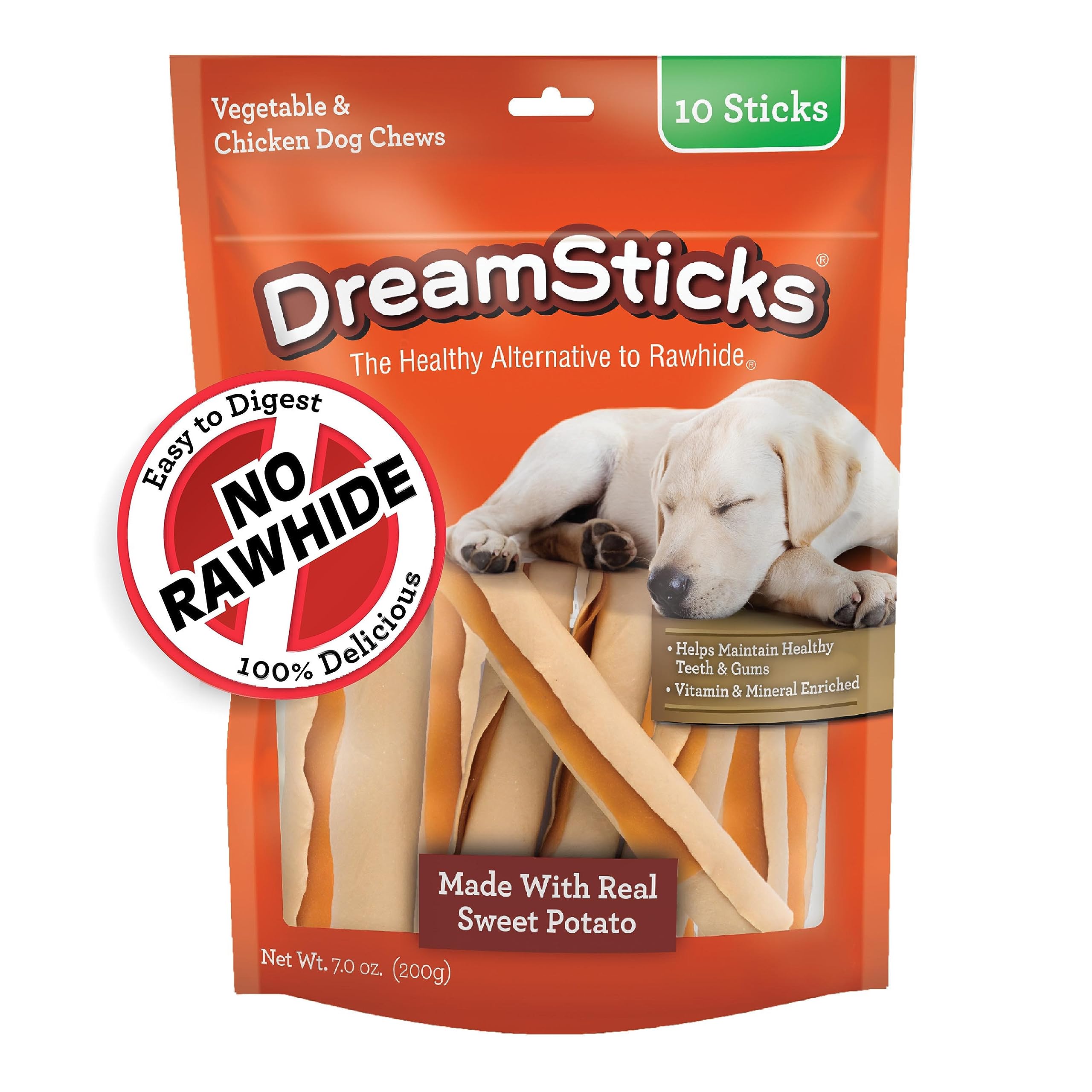 DreamBone DreamSticks Dog Chews Made with Real Sweet Potato, 10 Count (Pack of 1)