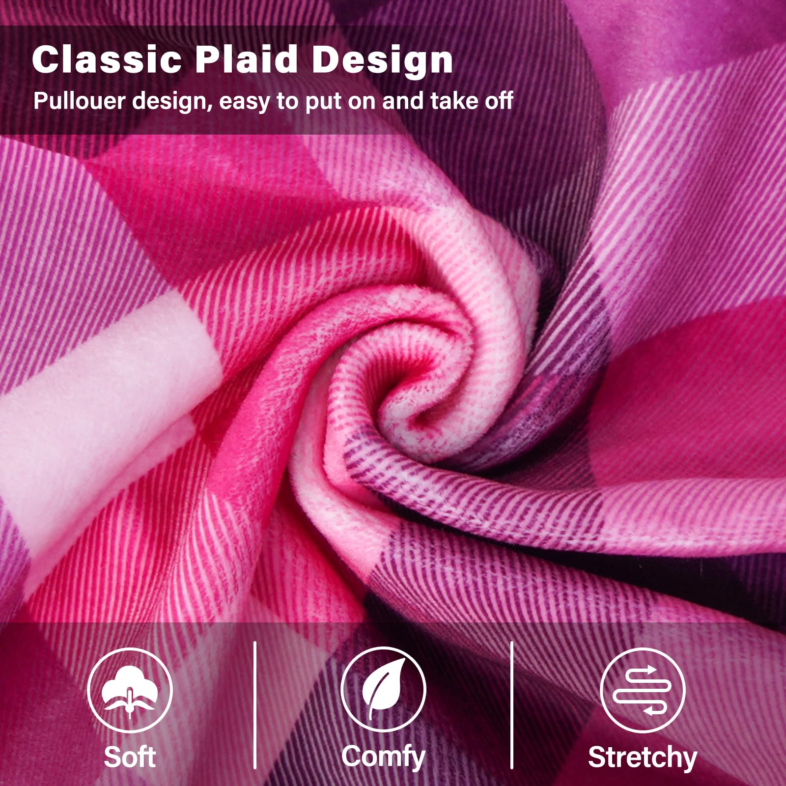 Kyeese Dog Pajamas Comfy Pet Clothes Soft Coat Lightweight Pjs Velvet Doggie Jammies Stretchy Onesie Plaid Dog Pajamas For Small