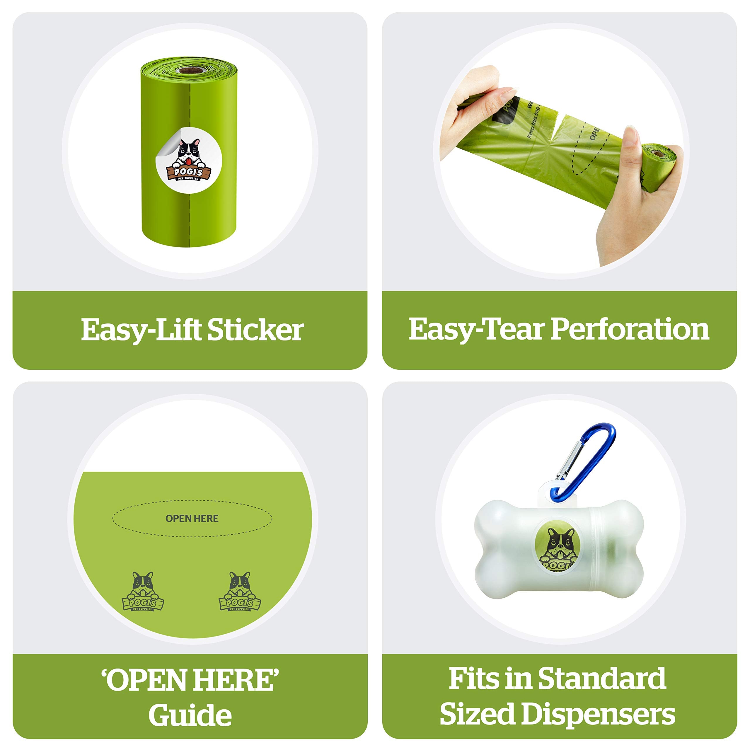 Pogis Dog Poop Bags Bulk - 60 Rolls (900 Doggie Poop Bags) - Leak-Proof Dog Waste Bags - Scented, Ultra Thick, Extra Large Poop