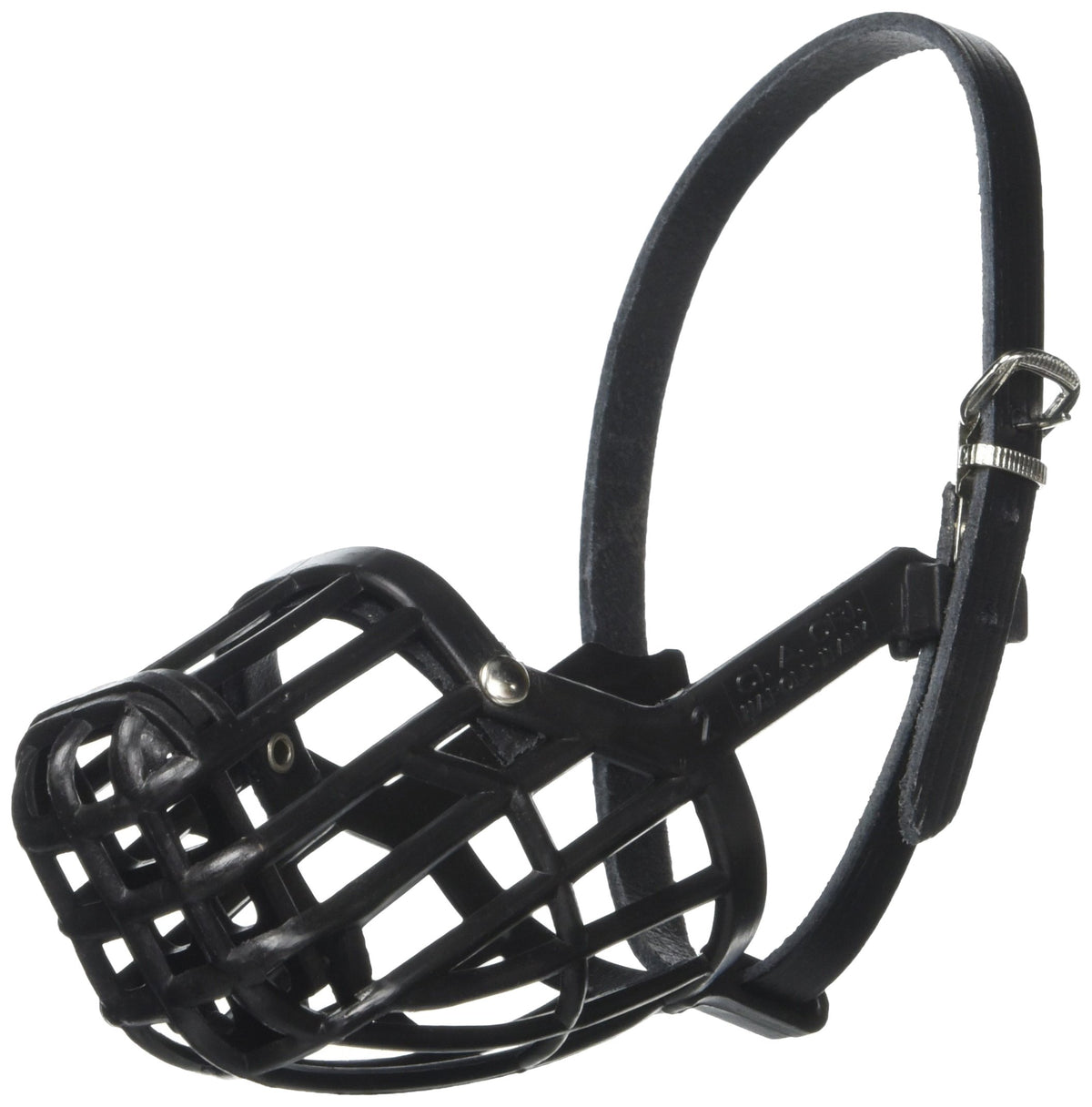 Omnipet Leather Brothers Italian Basket Dog Muzzle, Black, Size 2