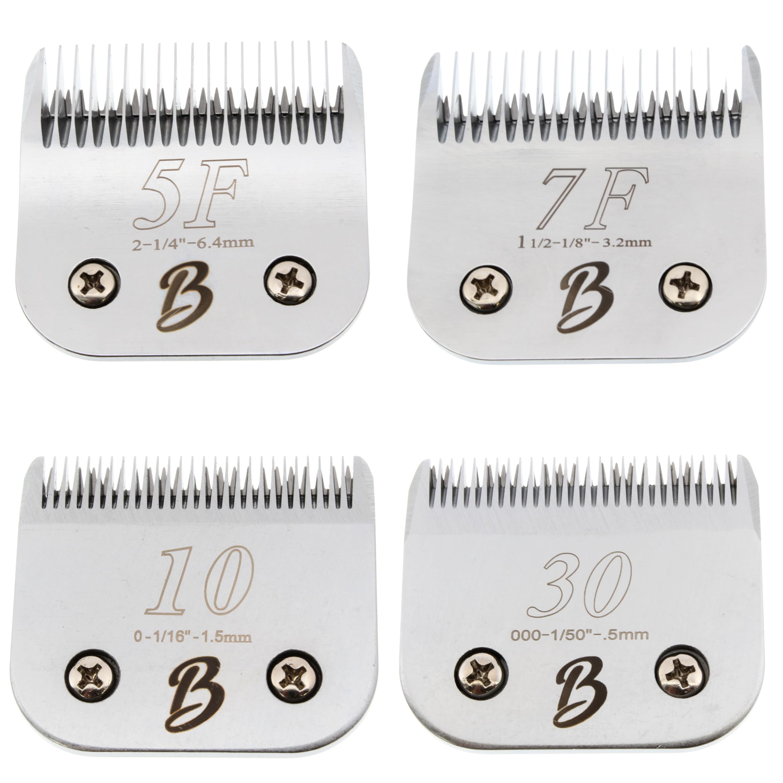 Bucchelli Detachable A Series 4 Pack ((10 Or 1.5Mm) ;(30 Or 0.5Mm); (5F Or 6.4Mm); (7F Or 3.2Mm)) Clipper Blade Dog Grooming Jap