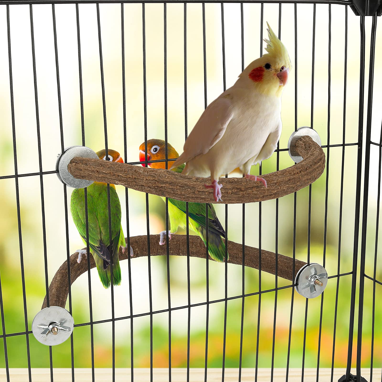 Rypet Parrot Bird Natural Wood Stand Perch Swing, U Shape