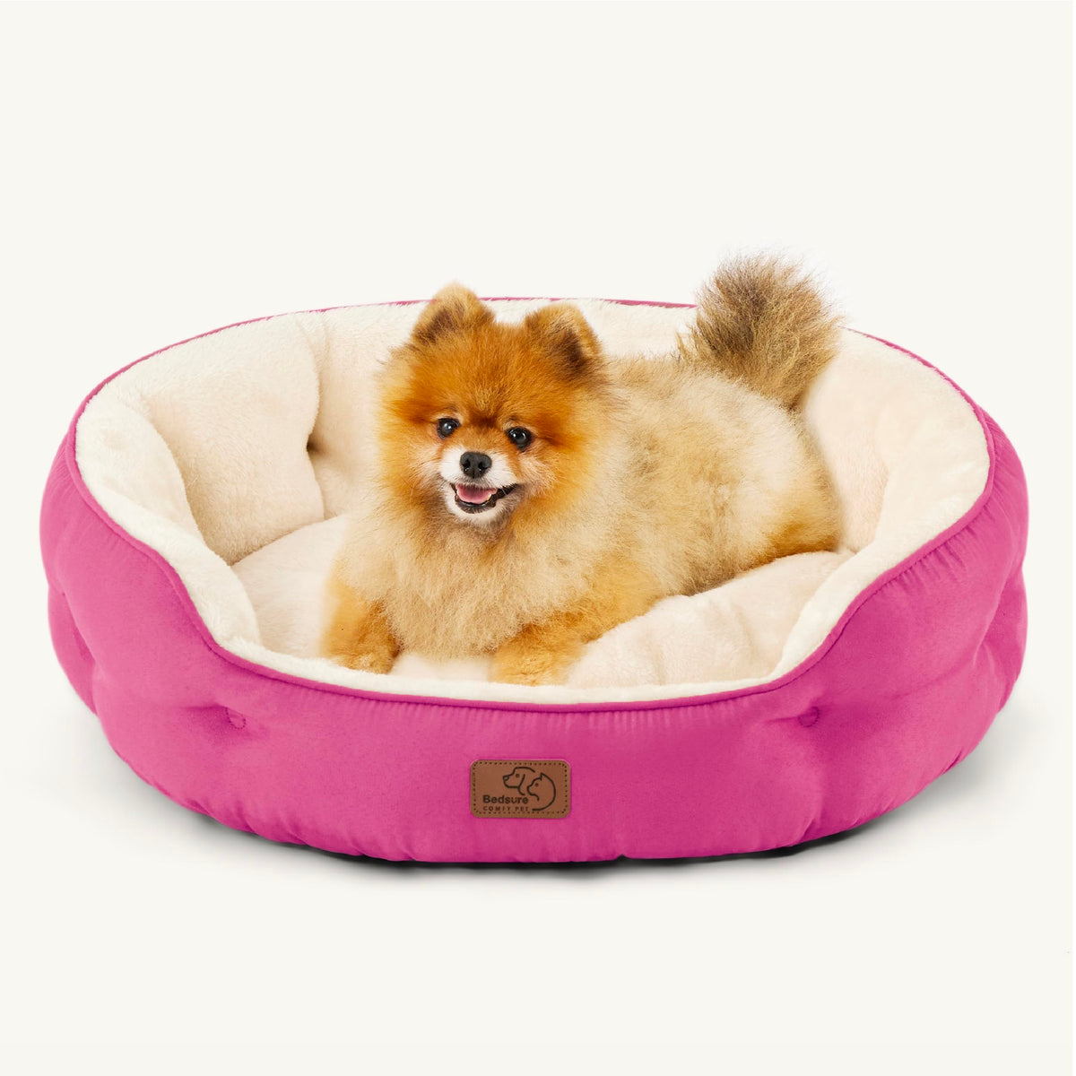Bedsure Dog Beds For Small Dogs - Round Cat Beds For Indoor Cats, Washable Pet Bed For Puppy And Kitten With Slip-Resistant Bottom, 25 Inches, Sachet Pink