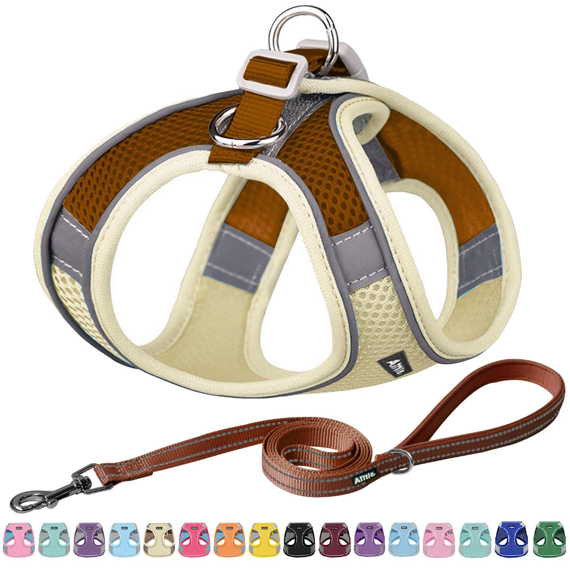 Aiitle Soft Dog Harness And Leash Set - Pet Supply No Pull, Step In Adjustable Dog Harness With Padded Vest For Hot Weather, Eas