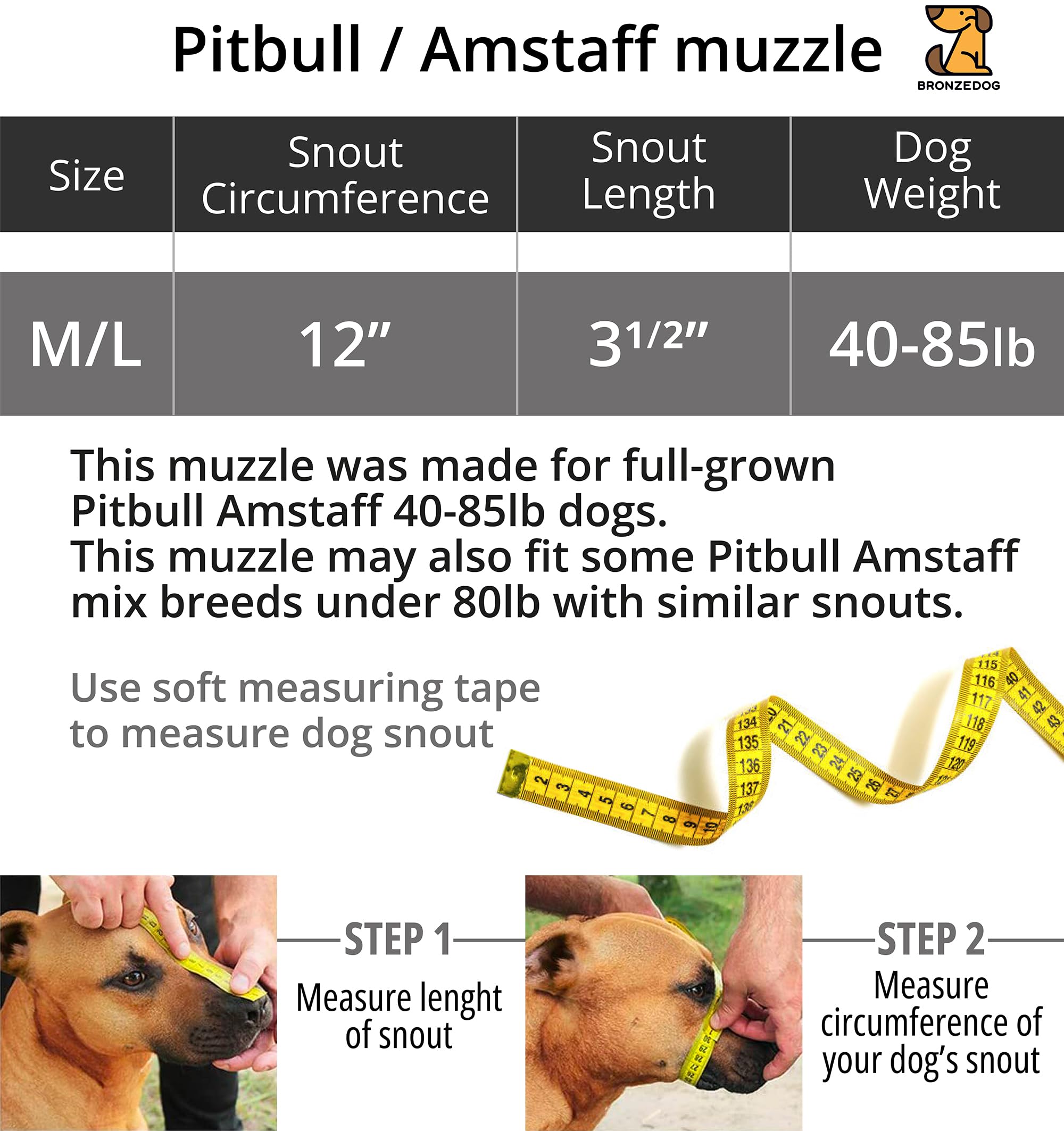 Bronzedog Pitbull Dog Muzzle Metal Mask Amstaff Wire Basket Pit Bull Adjustable Leather Straps For Large Dogs (Gold)