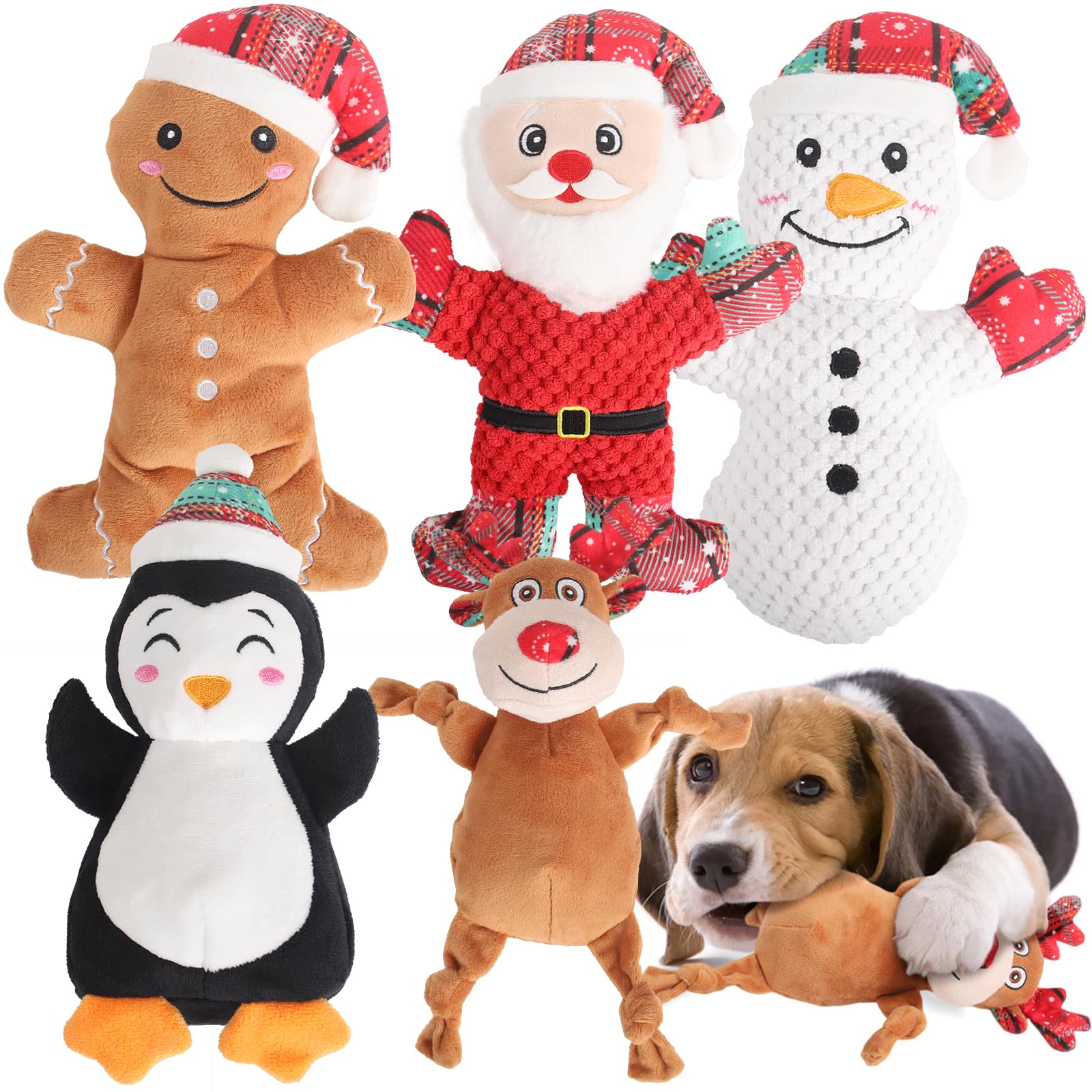 Pelteflu Dog Squeak Toys For Small, Medium & Large Dogs, Tough Chew Toy For Teething & Chewing, Durable Interactive Puppy Gifts,