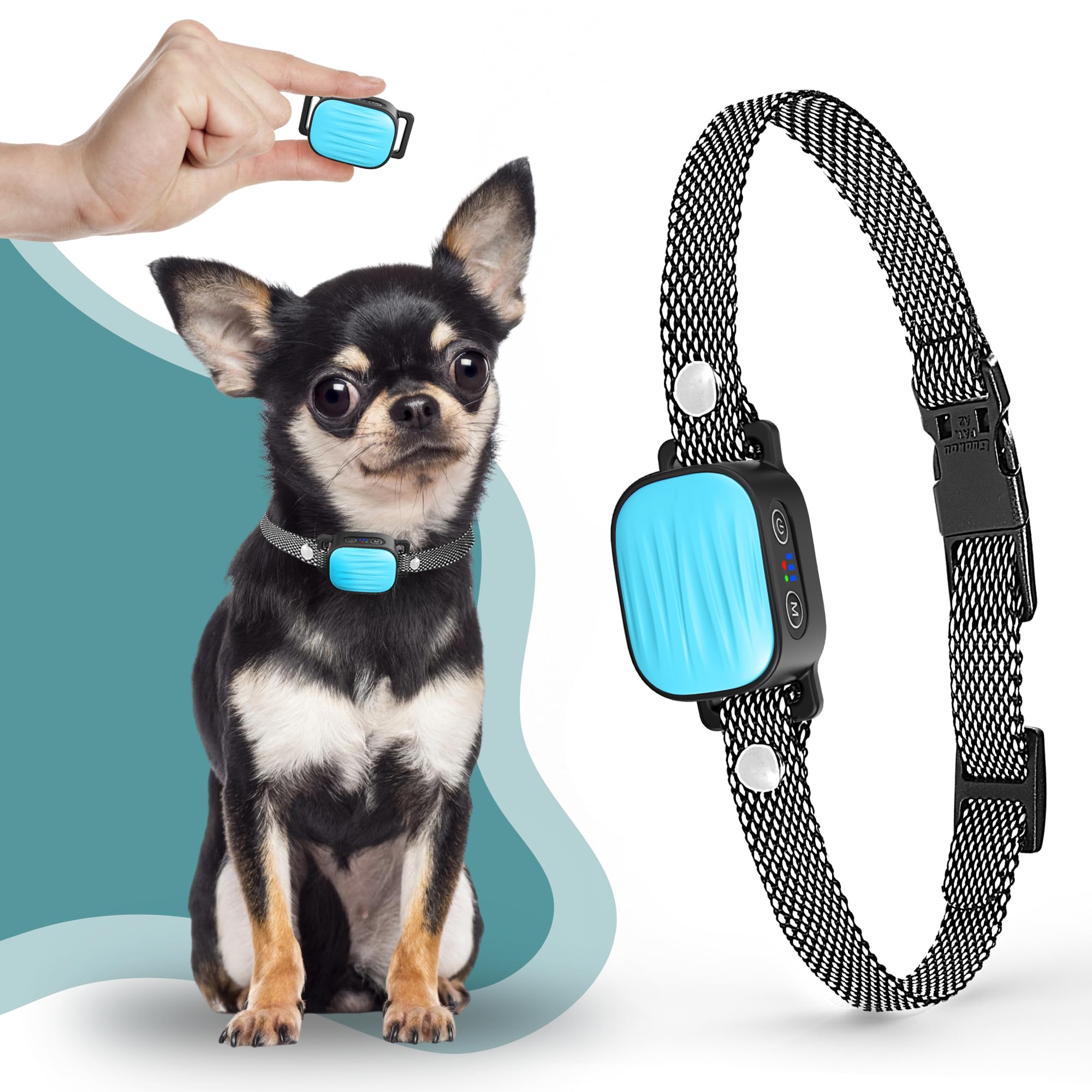 Bark Collar For Small/Medium Dogs, No Shock Anti Bark Collar, Rechargeable Anti Barking Collar W/2 Vibration & Beep Modes, Water