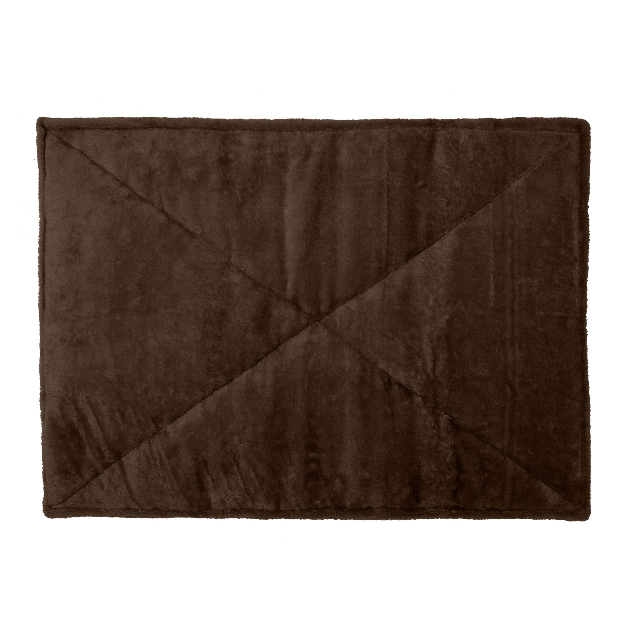 Furhaven Thermanap Self-Warming Cat Bed For Indoor Cats & Large/Medium Dogs, Washable & Reflects Body Heat - Quilted Faux Fur Reflective Bed Mat - Espresso, Large