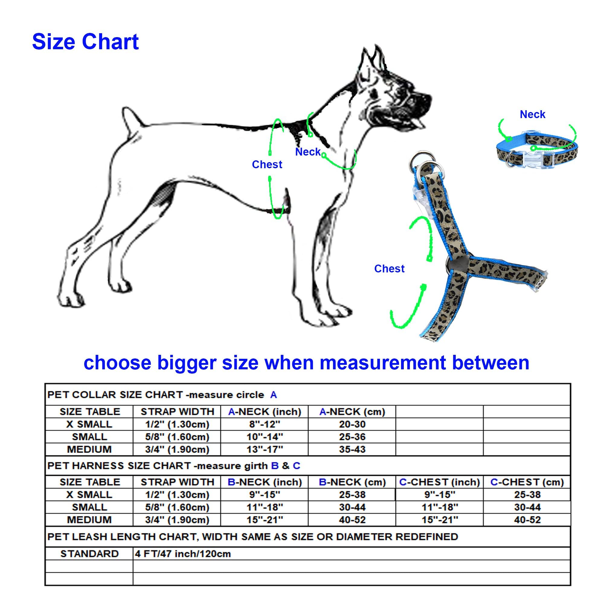 Mile High Life Leopard Dog Harness Collar Leash Set, Adjustable No Pull Dog Halter Harness for Small Breed Dogs, Easy Control fo