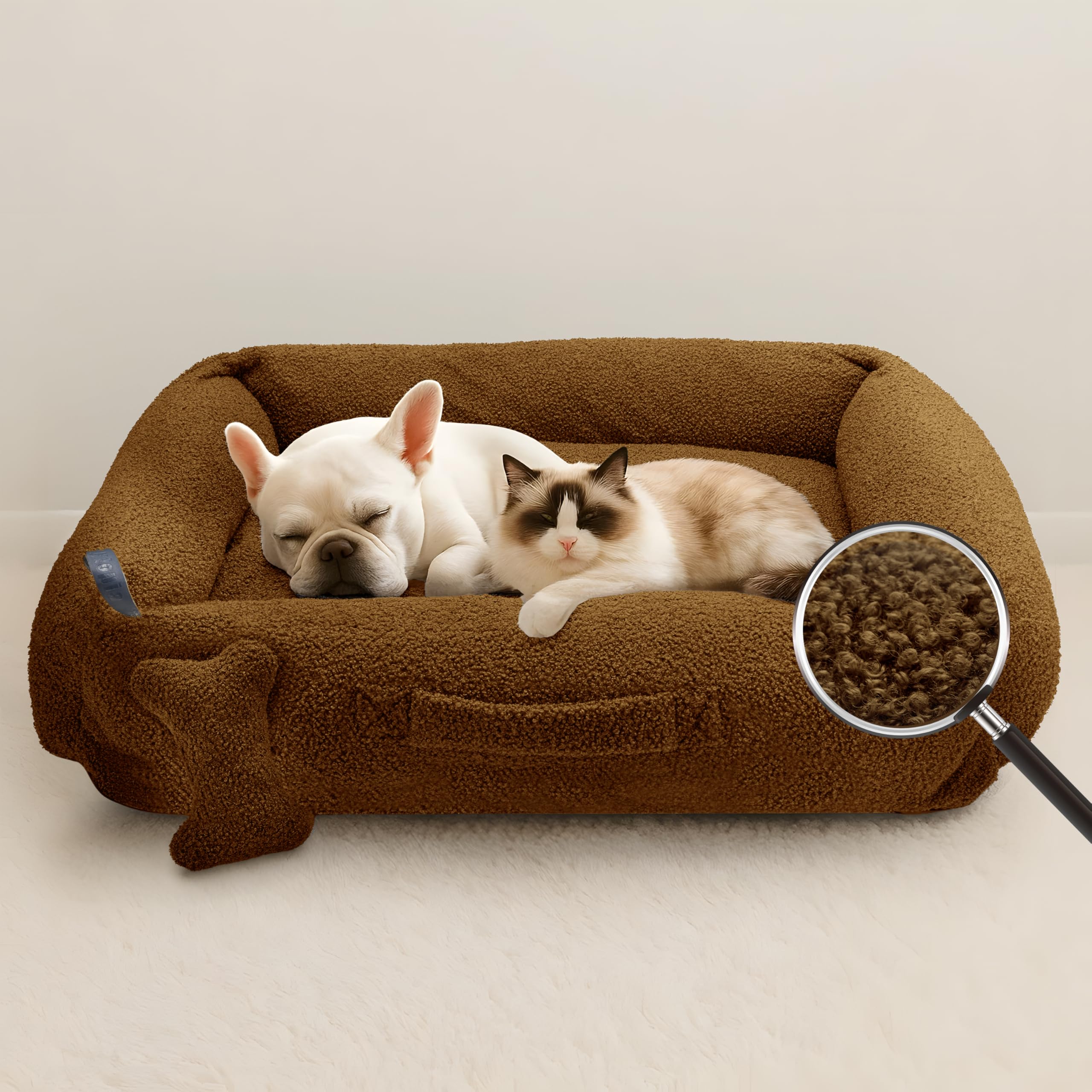 Sytopia Medium Dog Bed 36'', Calming Donut Bed For Indoor Cats Large With Removable Washable Cover, Cozy Soft Round Pet Bed With