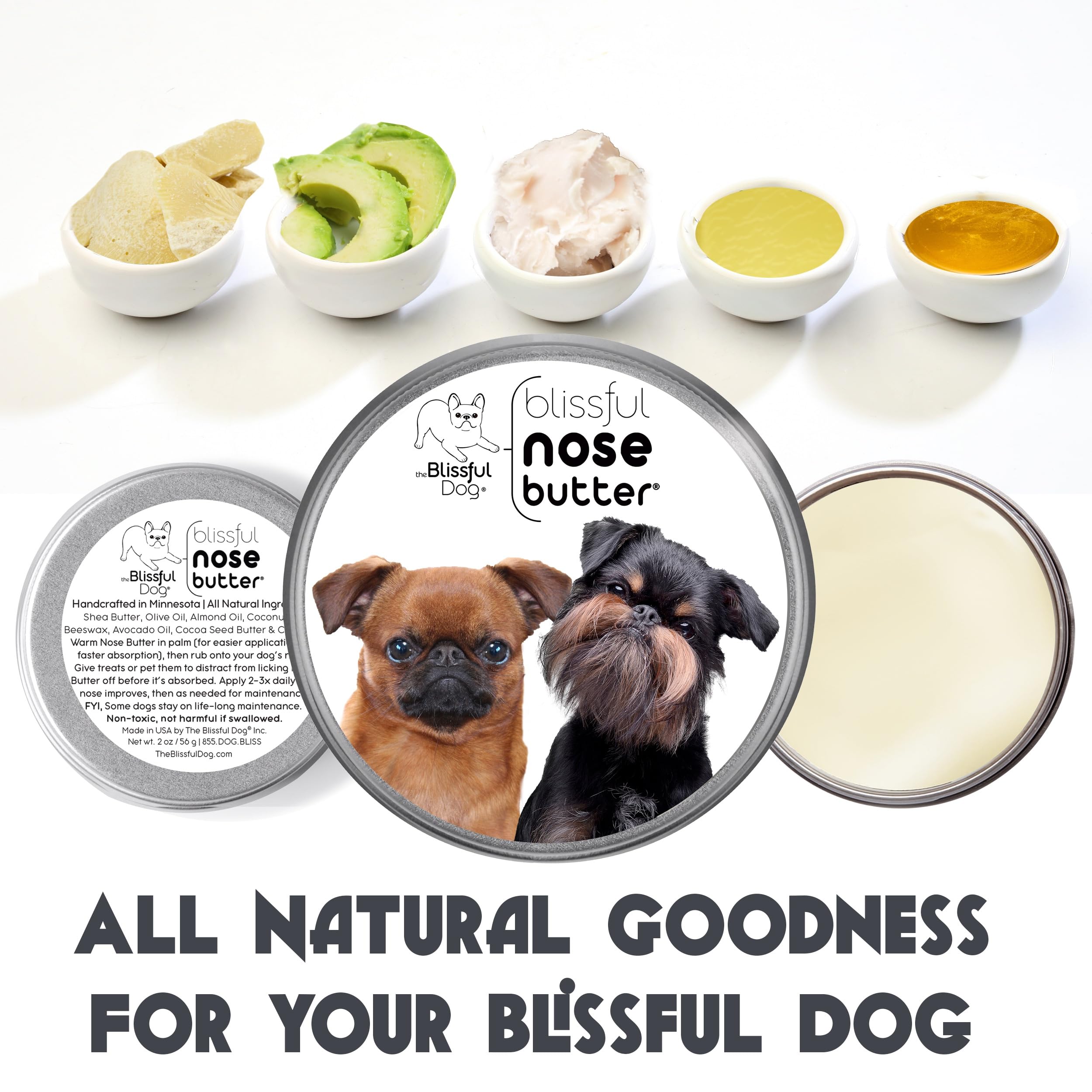 The Blissful Dog Brussels Griffon Unscented Nose Butter, 8-Ounce