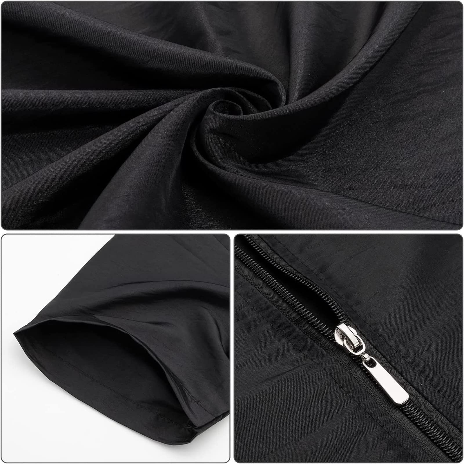 Gliitatu Dog Grooming Smock with Full Zipper, Non-Sticky Hair, Black (L)