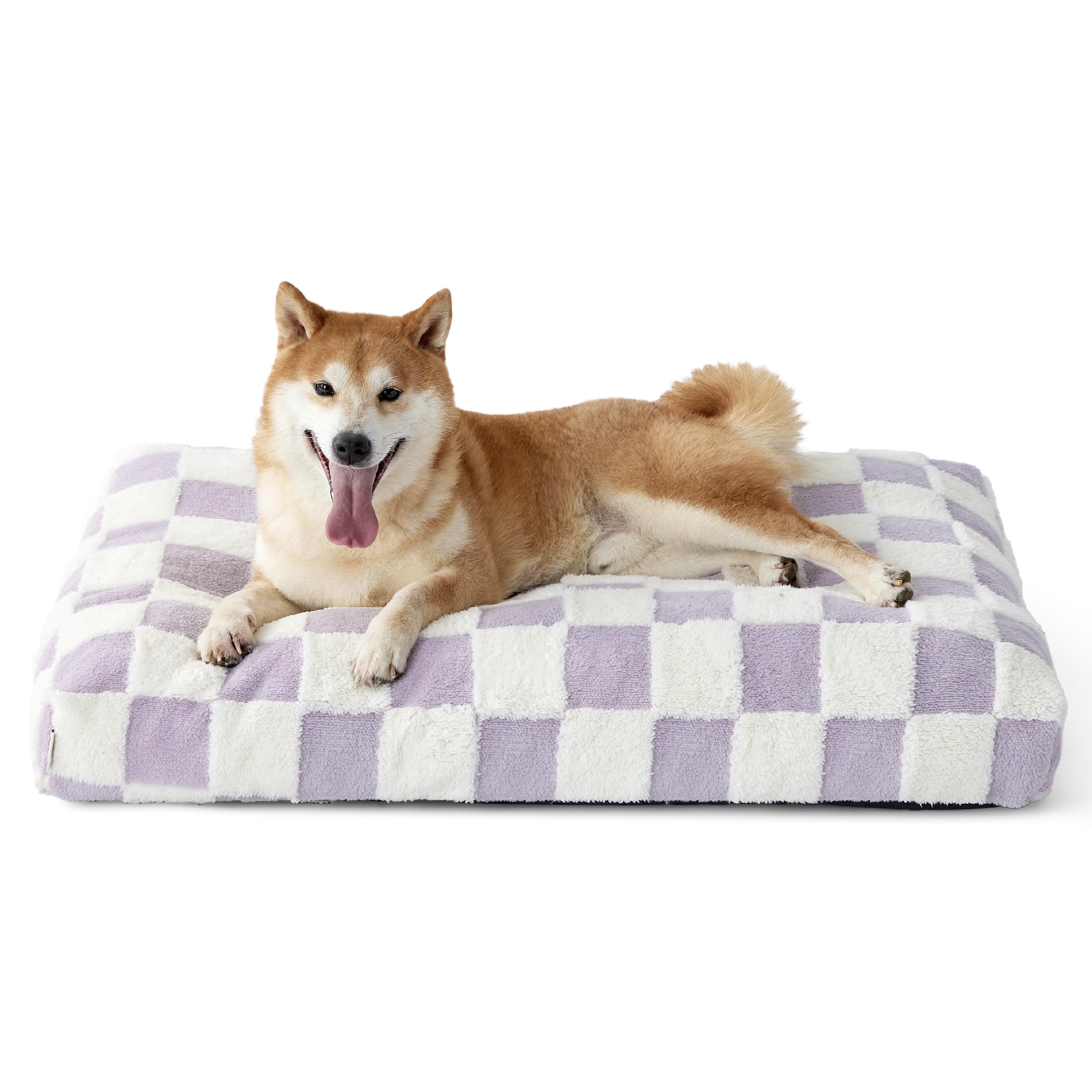 Lesure Dog Beds Large Sized-Thick Shredded Chopped Foam Pet Bed Indoor With Removable Cover, Cute Modern Fuzzy Plush & Anti Slip