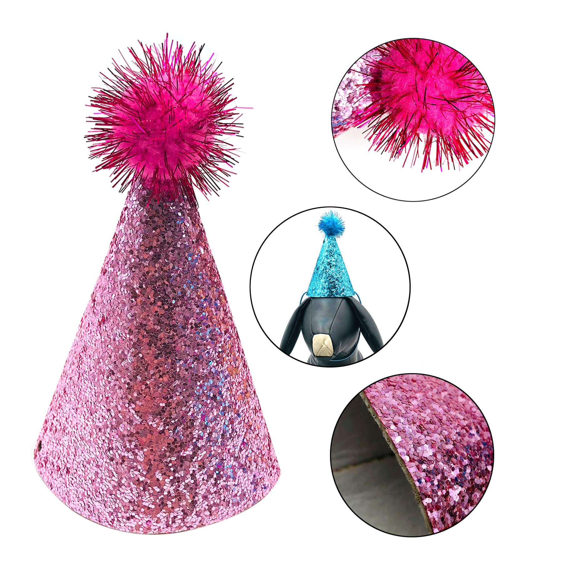Pet Show 5Pcs Small Dog Birthday Hat Set For Boys Girls Medium Dogs Cat Kitten Puppies Party Hats With 0-9 Numbers 10 Glue Groom