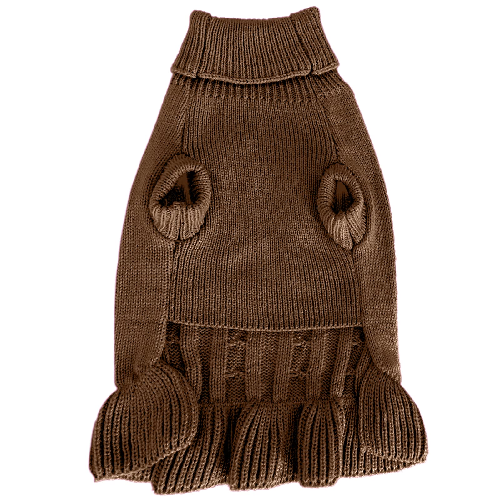 Chborchicen Small Dog Sweaters Knitted Pet Cat Warm Dog Sweatshirt Winter Clothes Kitten Puppy Sweater (Xxs, Dress-Brown)