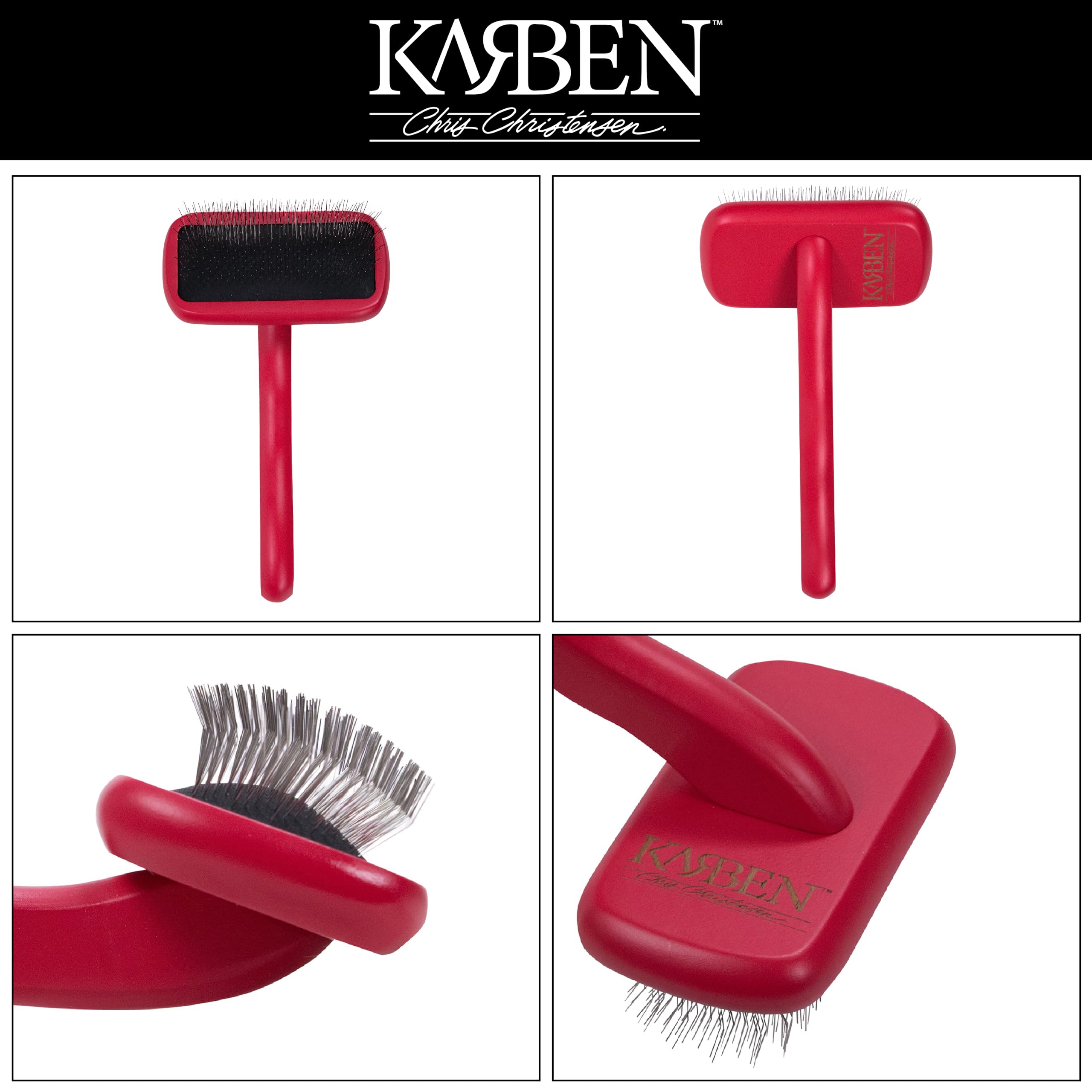 Chris Christensen Karben II Slicker Brush for Dogs, Groom Like a Professional, Ideal For All Coat Types, Remove Shedding Coat, T