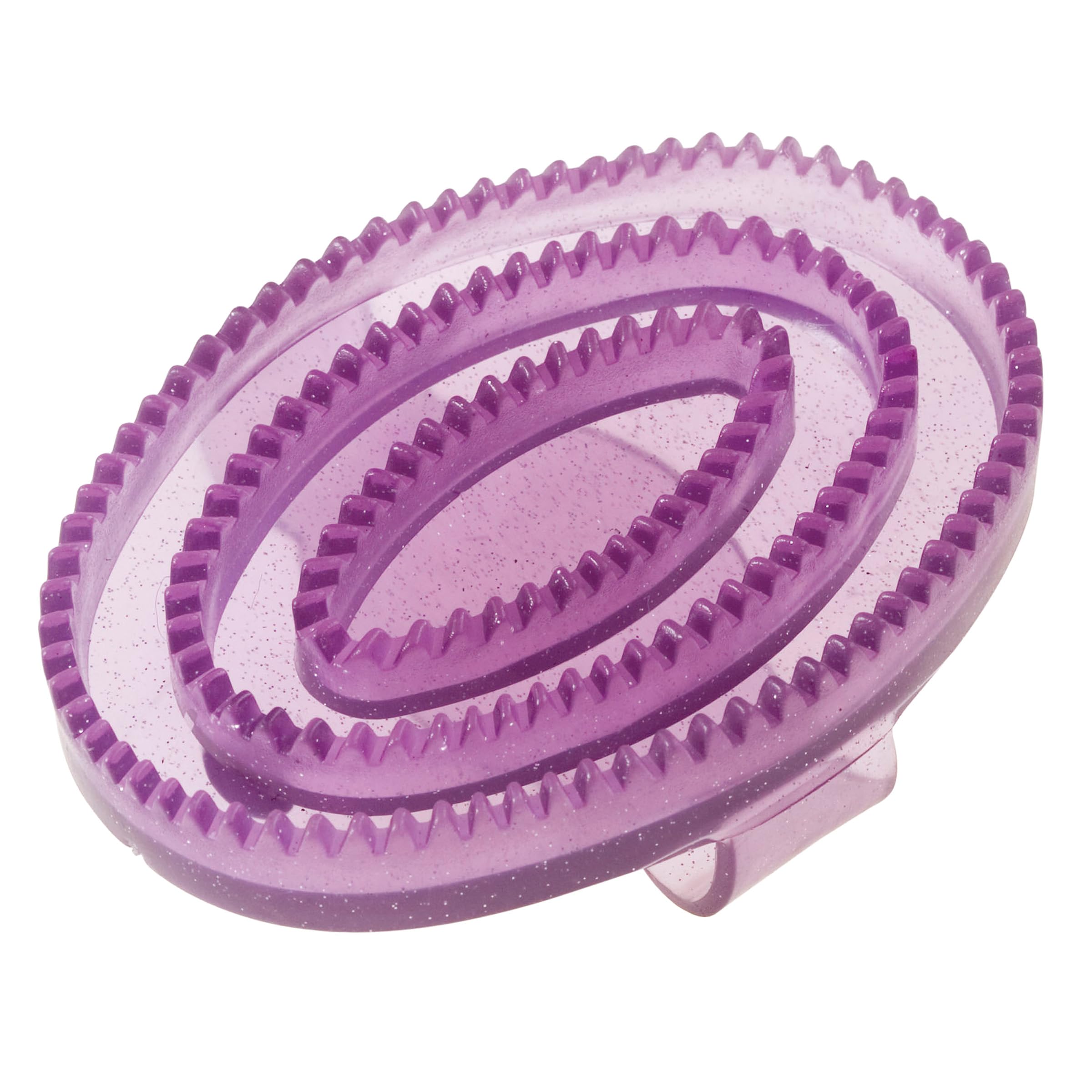 Roma Rubber Curry Comb, Purple Glitter, Small
