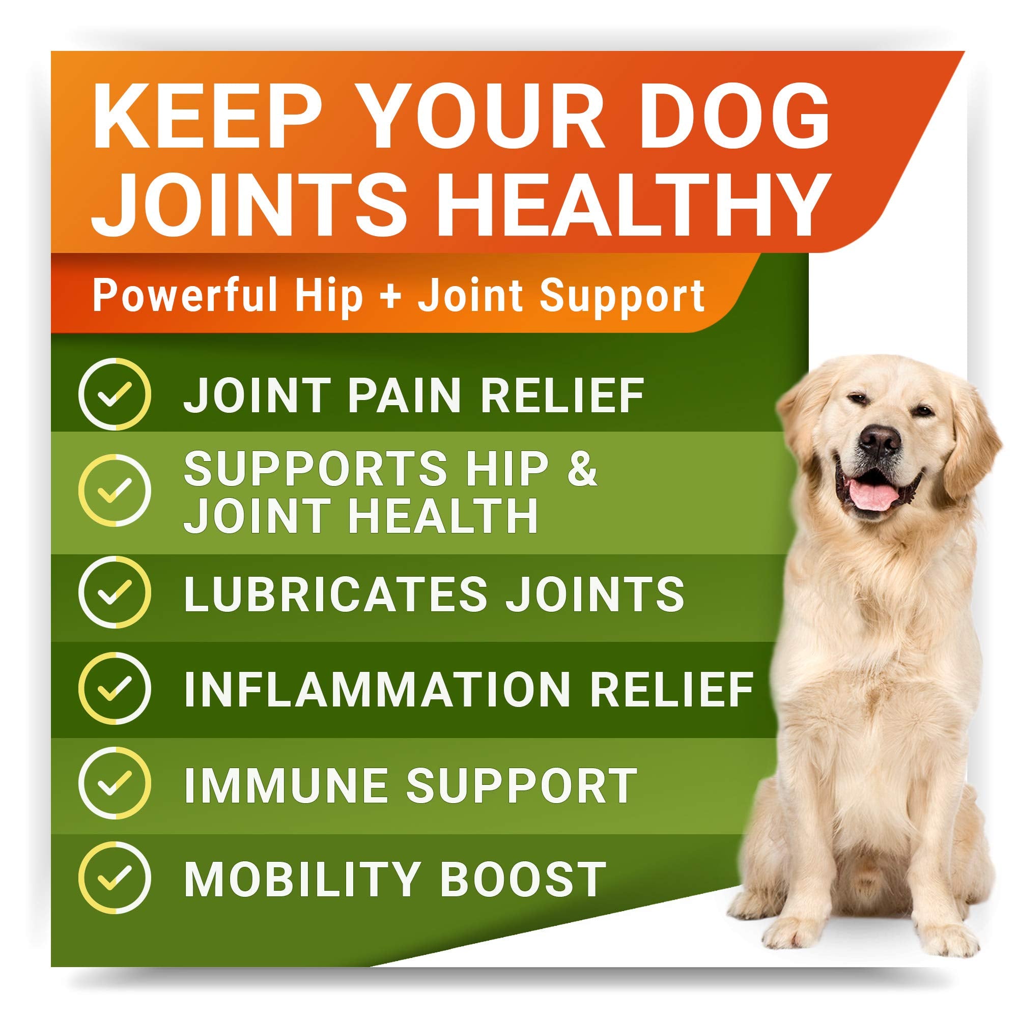 Large Breed Hemp + Glucosamine Dog Joint Supplement - Hemp Chews for Dogs Hip Joint Pain Relief - Omega 3, Chondroitin, MSM - Ad