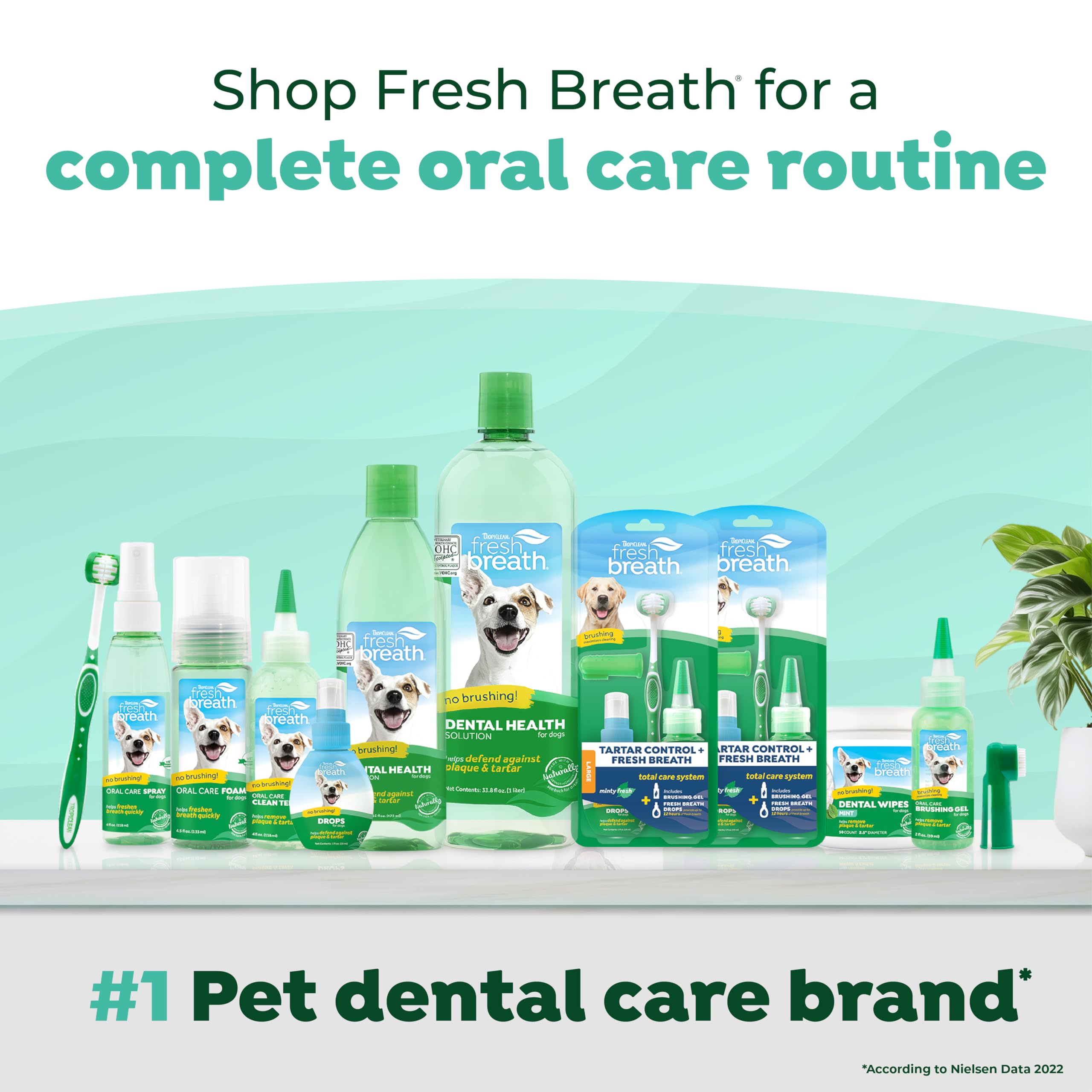 TropiClean Fresh Breath for Dogs | No Brush Dental Gel for Dogs Peanut Butter Flavor | Dog Toothpaste for Plaque, Tartar & Stink