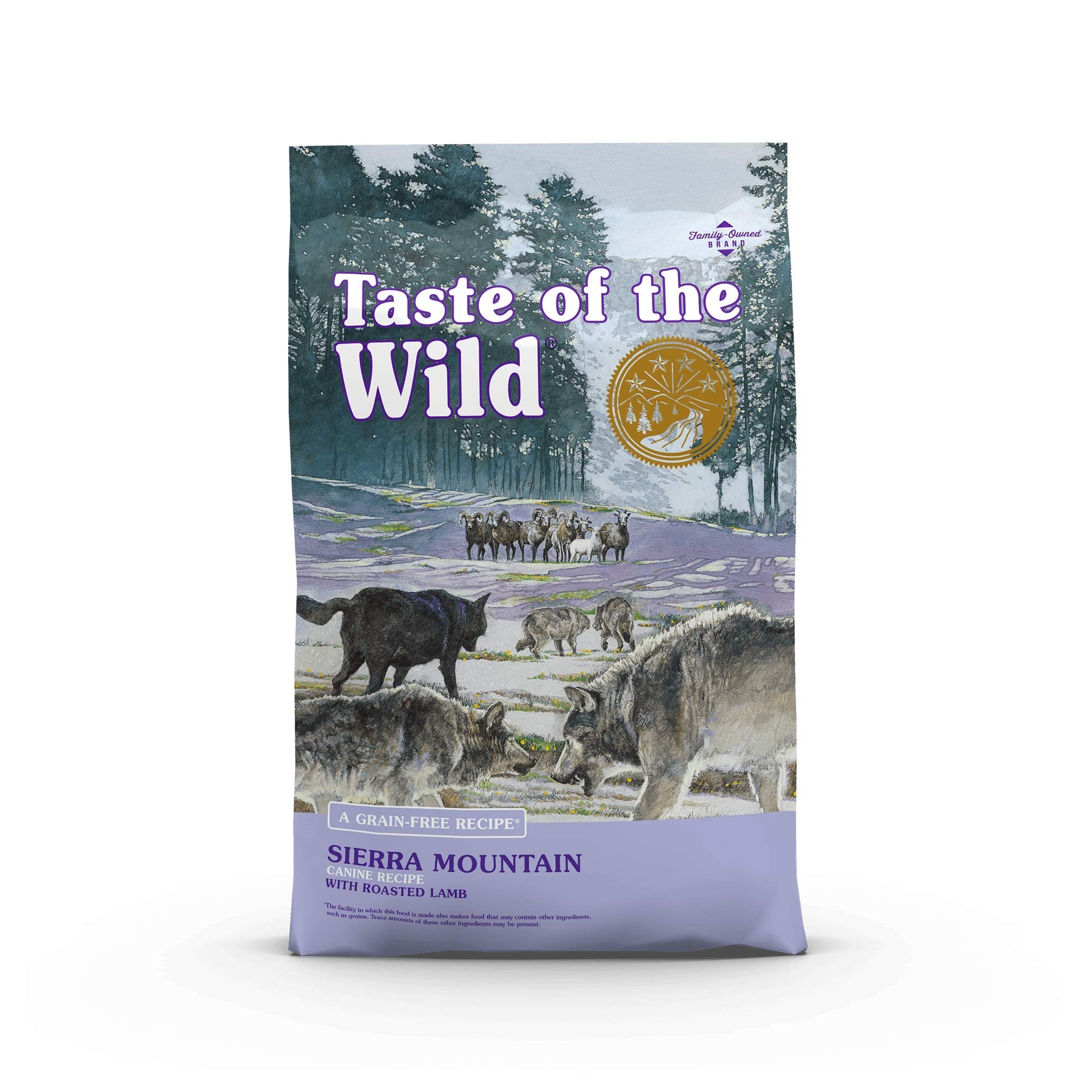 Taste of the Wild Sierra Mountain Grain-Free Canine Recipe with Roasted Lamb Dry Dog Food for All Life Stages, Made with High Pr