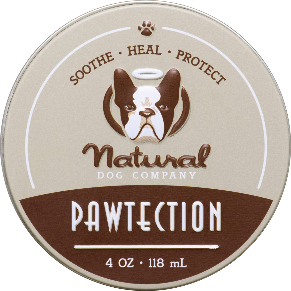 Natural Dog Company Pawtection Dog Paw Balm Tin, Protects Paws From Hot Surfaces, Sand, Salt, & Snow, Organic, All Natural Ingredients (4 Oz Tin)