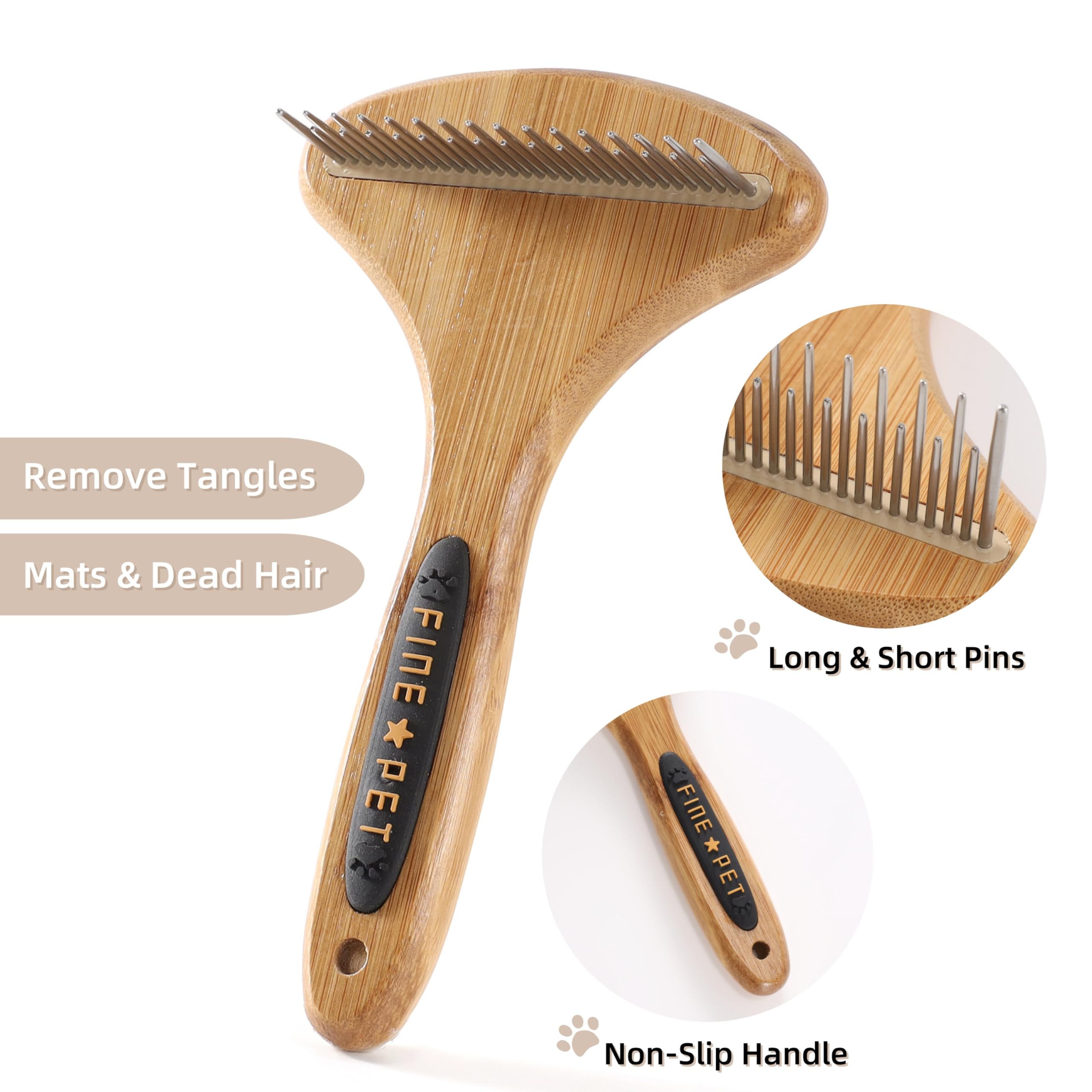 Vimfashi Dog Rake For Undercoat & Stainless Steel Shedding Comb For Long Hair Dogs And Cats 2 Pack Pet Grooming Kit Of Desheddin