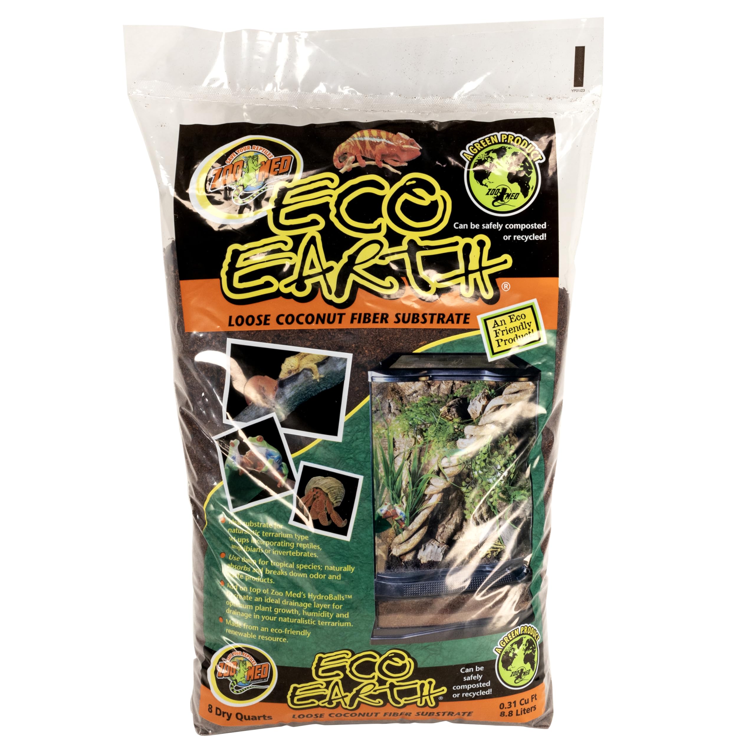 Zoo Med Eco Earth Loose Coconut Fiber Substrate, 8 Quarts
