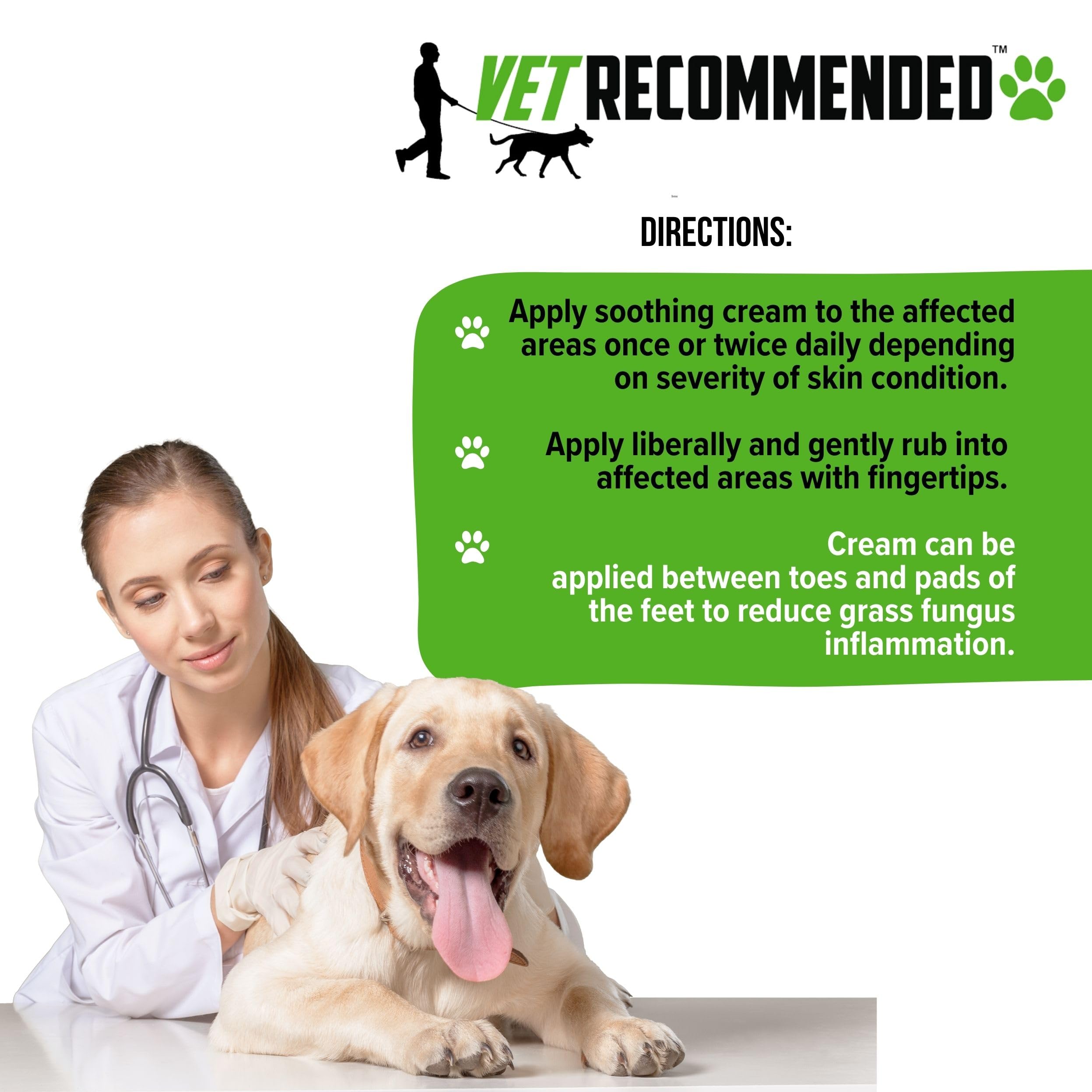 Vet Recommended Dog Dry Skin Cream & Moisturizer - Helps Dog Hair Loss Regrowth - Dry Nose & Cracked Paws - Works With Hot Spots For Dogs - 240Ml (8 Oz)