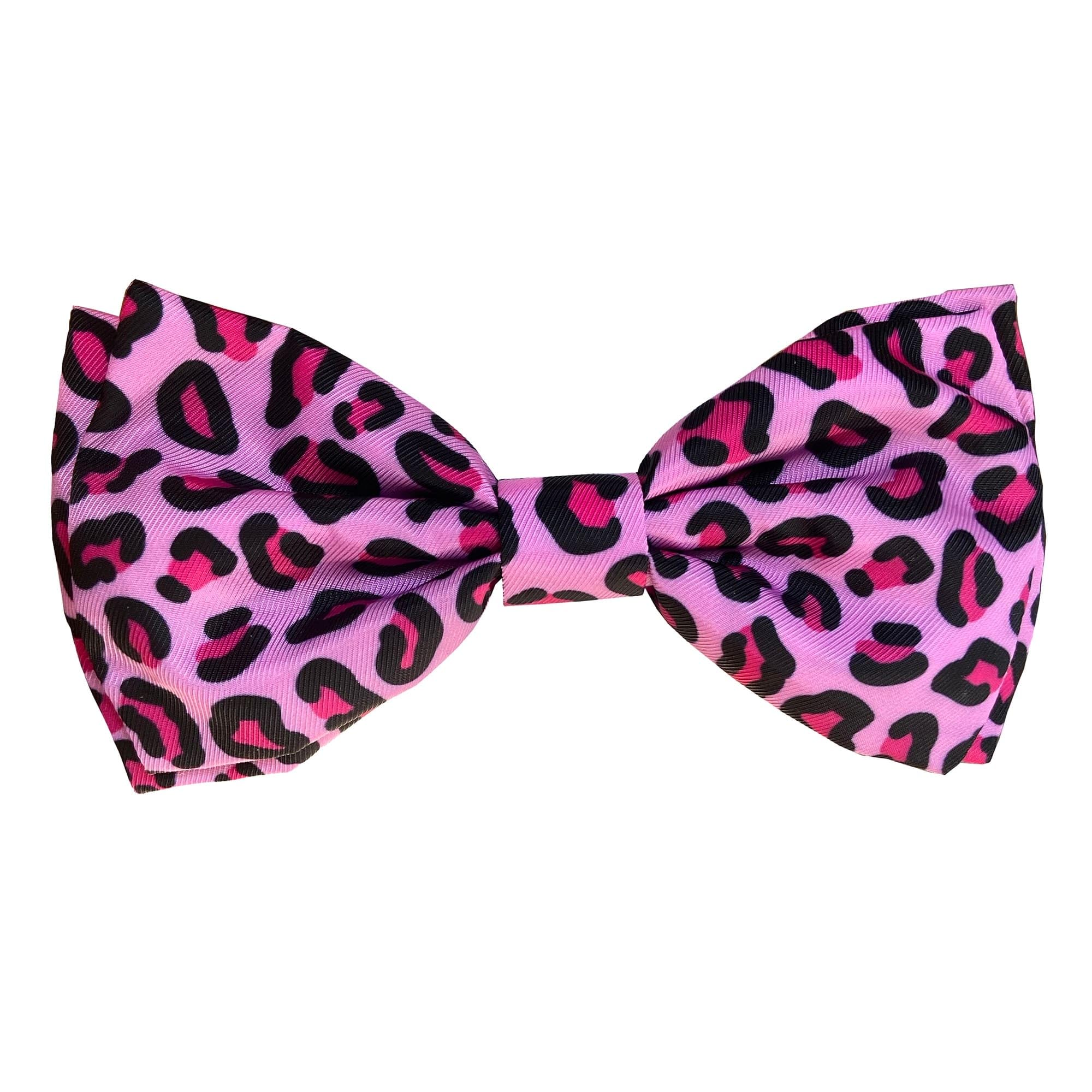 Huxley & Kent Pink Leopard Bow Tie For Pets - Small, Comfortable & Durable Valentine'S Day Collar Attachment For Dogs & Cats