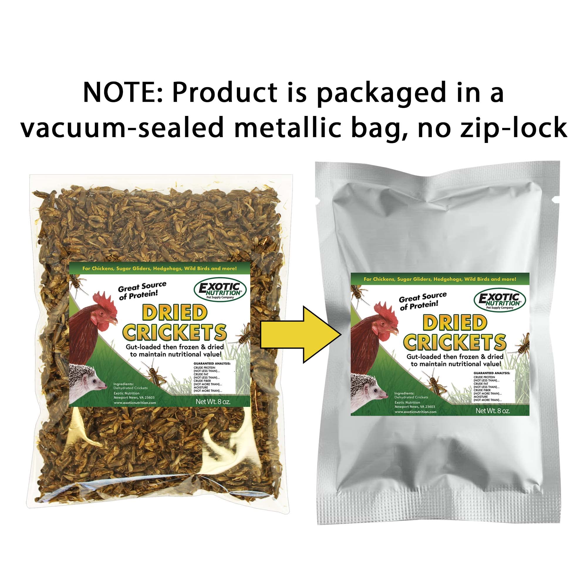 1.5 Pound Dried Crickets - High Protein Insect Treat - Chickens, Wild Birds, Hedgehogs, Bluebirds, Reptiles, Sugar Gliders, Opos
