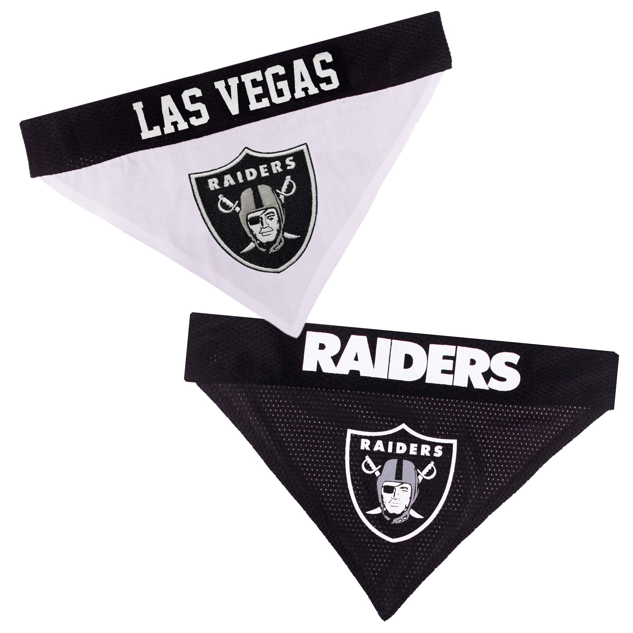 Pets First Nfl Dog Bandana - La Raiders Reversible Pet Bandana. 2 Sided Sports Bandana With A Premium Embroidery Team Logo, Large/X-Large. - 2 Sizes & 32 Nfl Teams Available