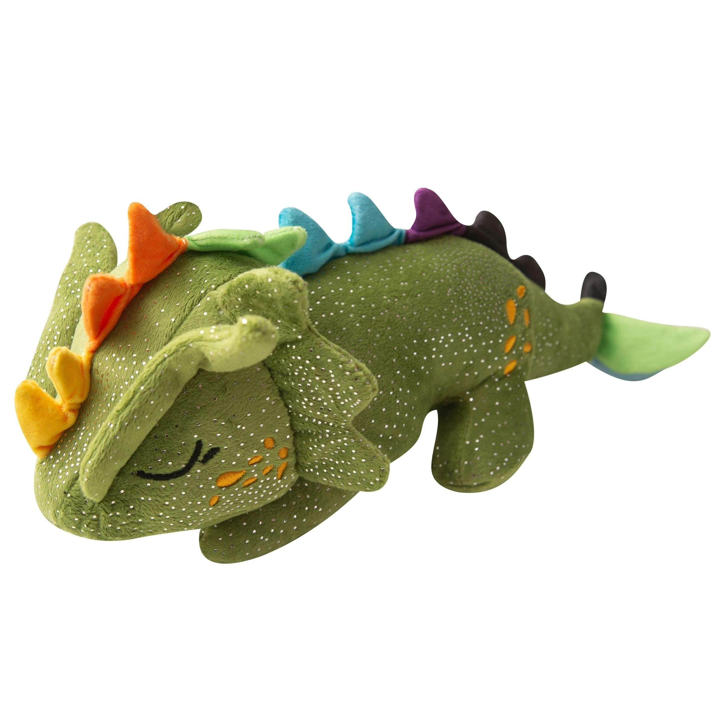Health Extension Snug Arooz Cute Drowsy The Dragon Stuffed Animals For Dogs, Cool Puppy Toys, Tough & Durable Soft Squeaky For Chewers, For Pet - (14 Inches, Green)