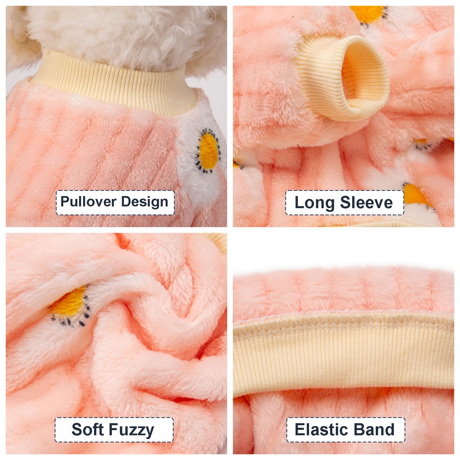 Kyaringtso Dog Sweater, 3 Pack Dog Sweaters For Small Dogs, Dog Clothes For Small Dogs Girl Boy, Ultra Soft And Warm Puppy Sweater Dog Coat For Winter Christmas (X-Small, Dy Pink+Dy Purple+Dy Yellow)