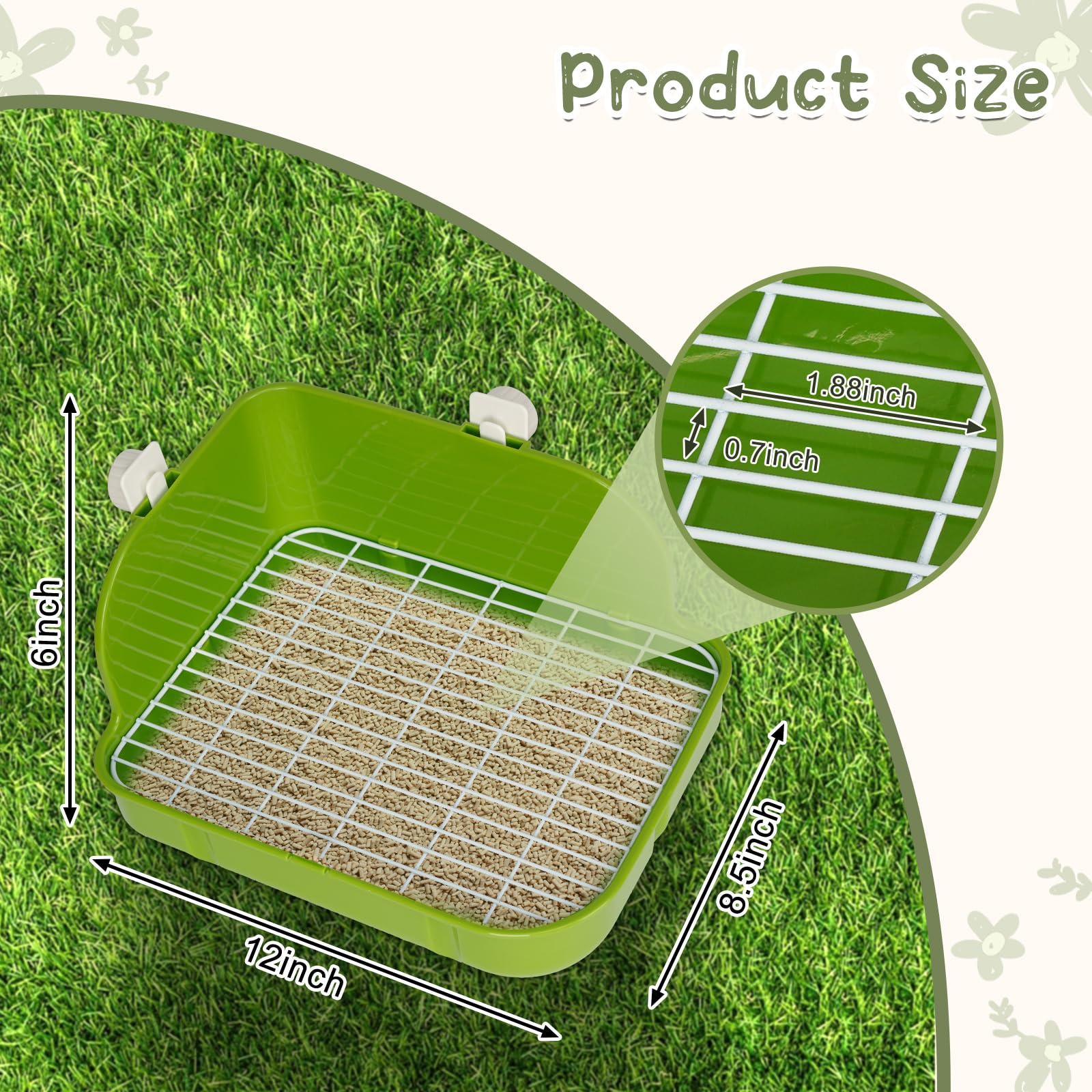 Humorous.P Small Animal Litter Pet Toilet Potty Trainer Corner Litter Bedding Box Pet Pan For Small Animal/Rabbit/Guinea Pig/Galesaur/Ferrets Rectangular Plastic Material