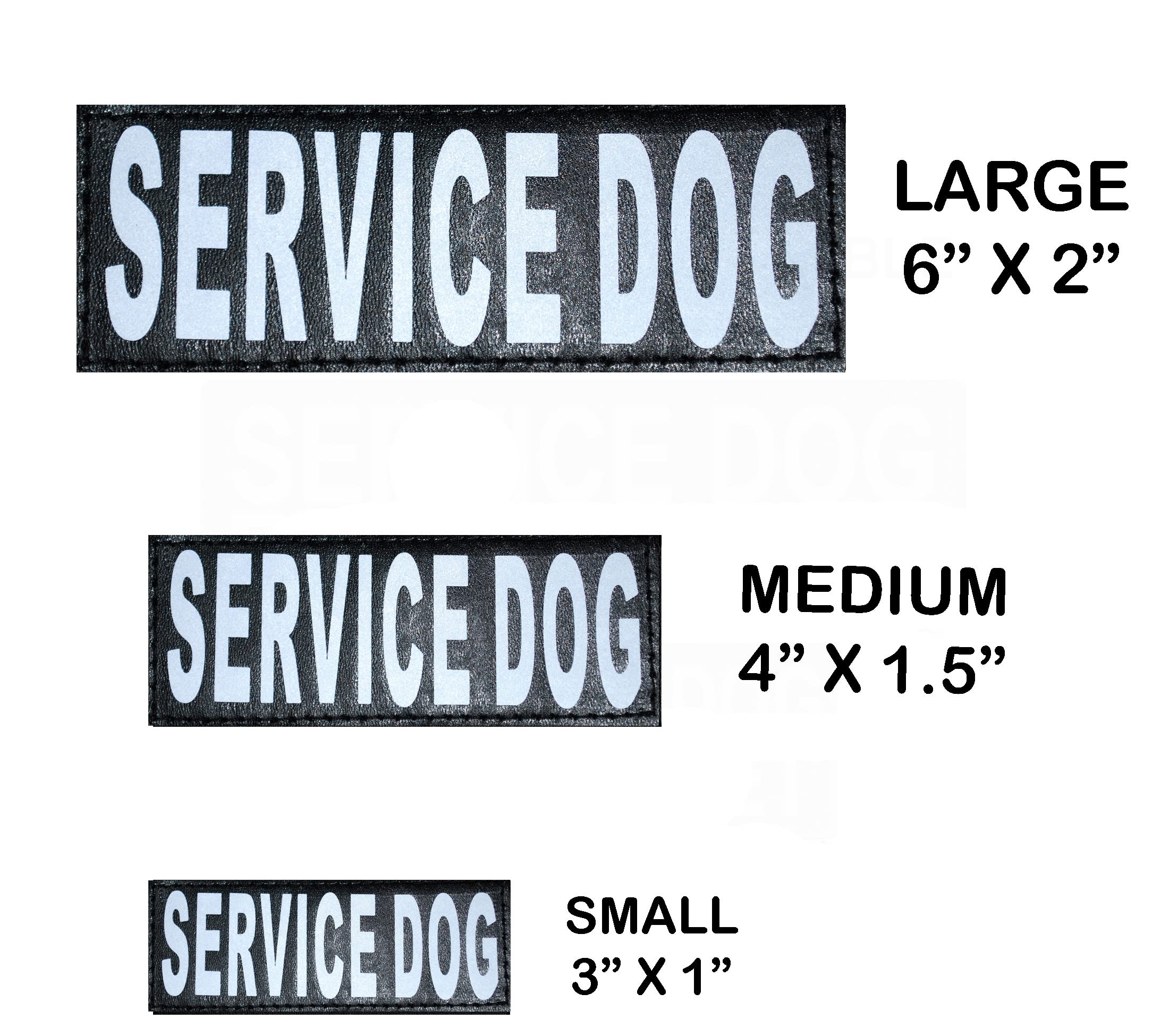Doggie Stylz Set Of 2 Reflective Service Dog Removable Patches With Hook Backing For Working Dog Harnesses & Vests. Durable And Interchangeable - (Medium 4' X 1.5')